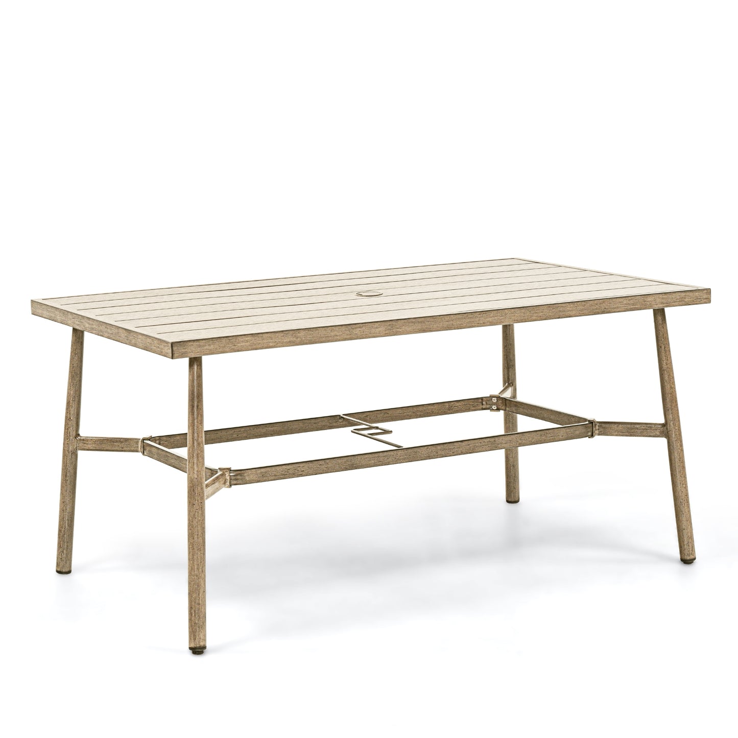 SleekLine Rectangle Outdoor Dining Table 36.2-in W x 60-in L with Umbrella Hole