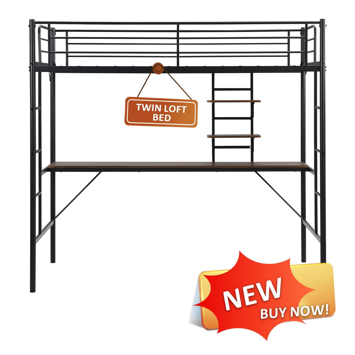 Sunrinx Black Full loft Bunk Bed