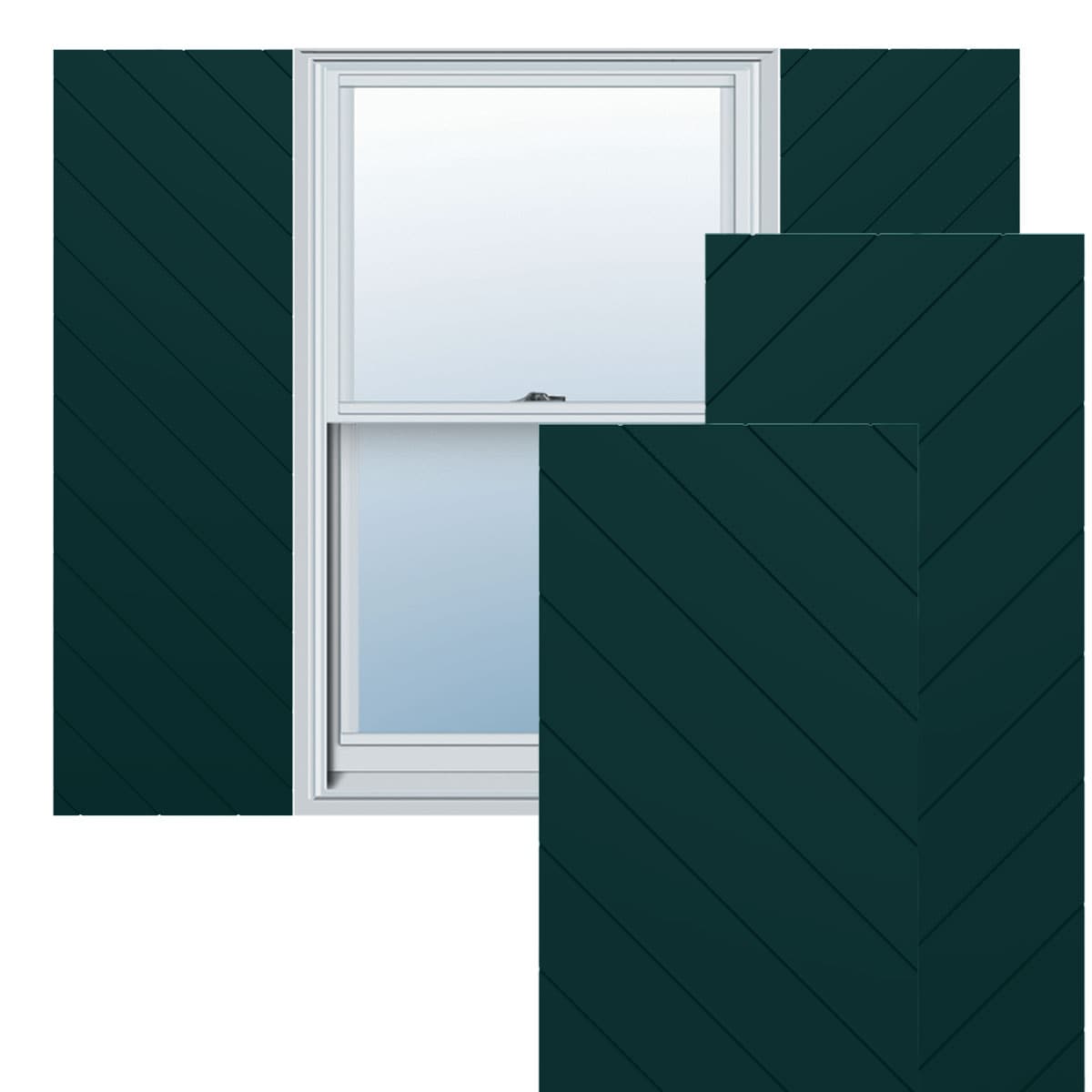 Ekena Millwork 18-in W x 32-in H Thermal Green Flat panel Exterior Shutters ( 2 -Pack )