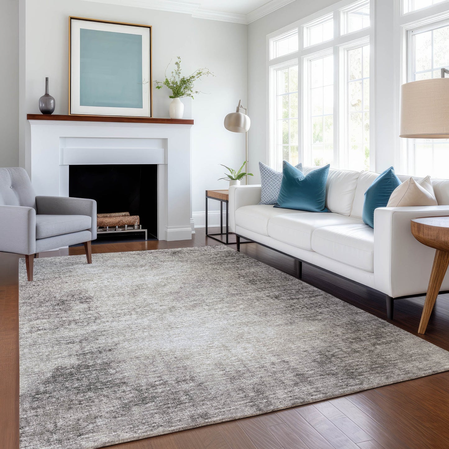 Addison Rugs Mayfield AMF34MO 8 x 10 (ft) Loomed Polyester Mocha Rectangular Indoor Abstract Machine washable Pet Friendly Area rug