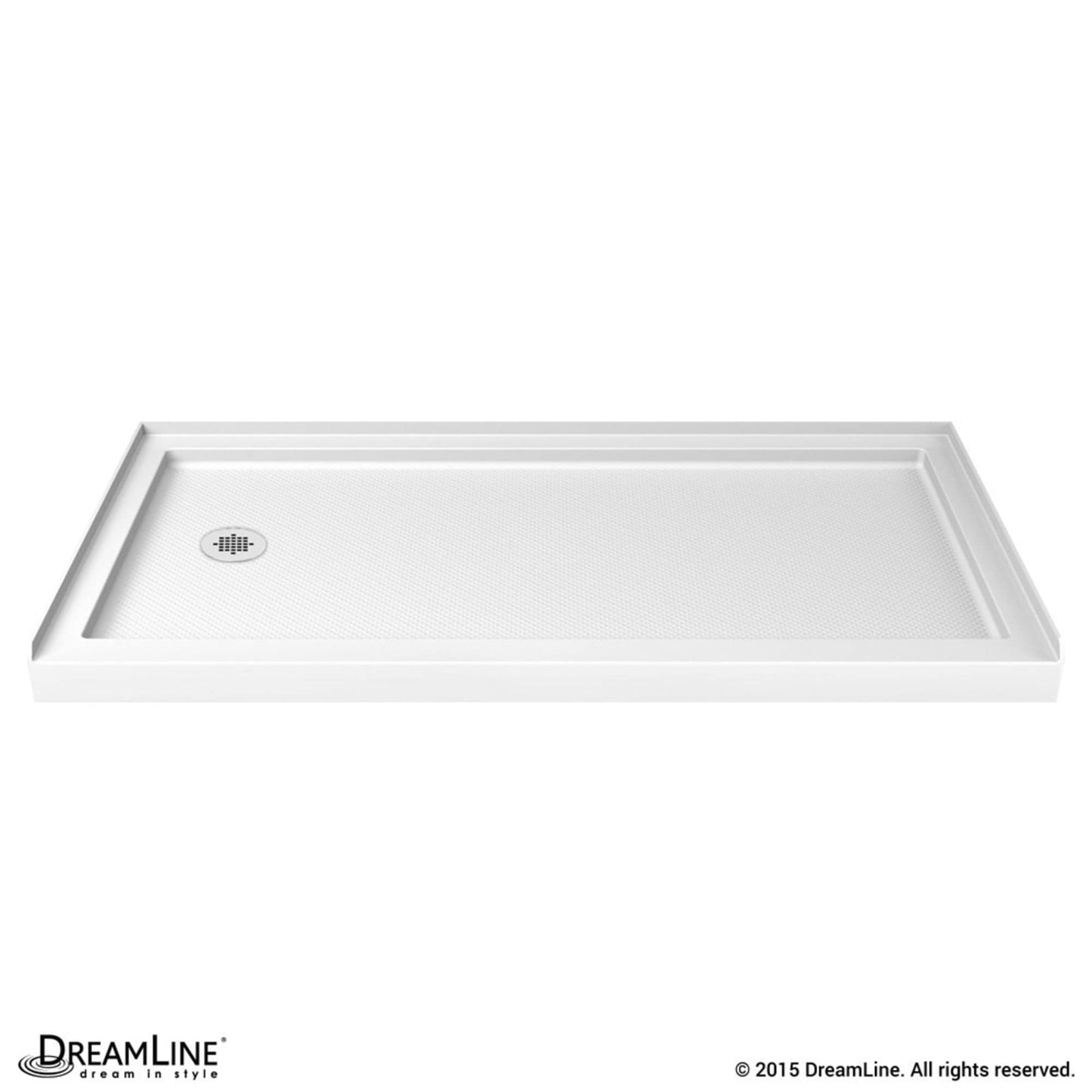 DreamLine SlimLine 32-in W x 60-in L Left White Single Threshold Rectangle Shower Pan Base with 2.75-in H Threshold