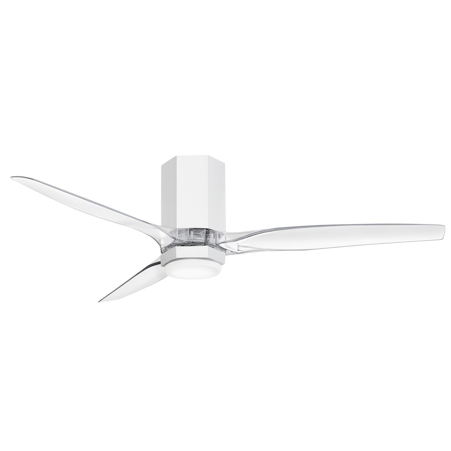 Hinkley Facet 52-in Integrated LED Outdoor Flush Mount Smart Matte White with Gloss Blades Ceiling Fan With Light and Remote ( 3 -Blade ) 6764266