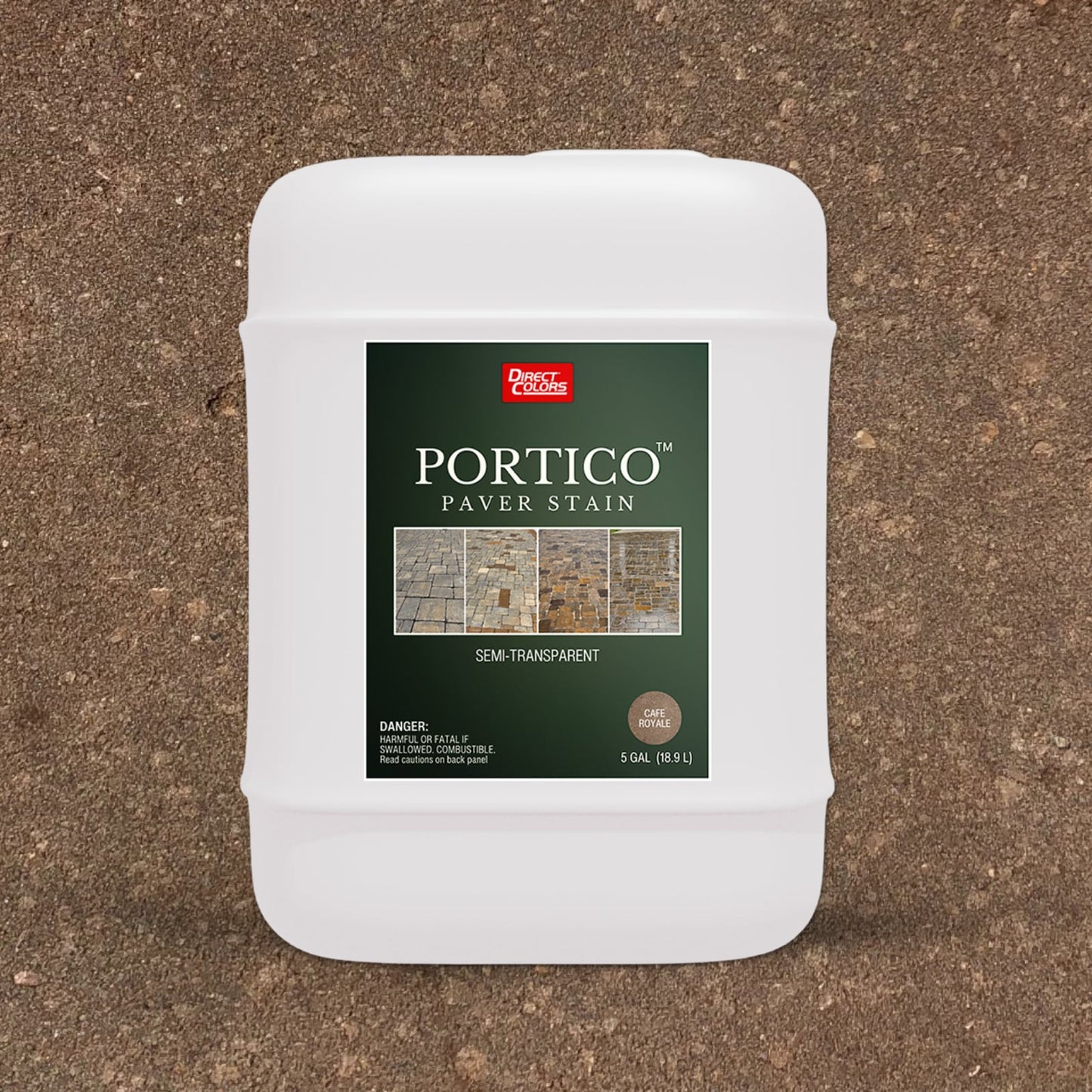 Direct Colors Portico Caf Royale Solvent-based Ready-to-use Concrete stain ( 5-gallon )