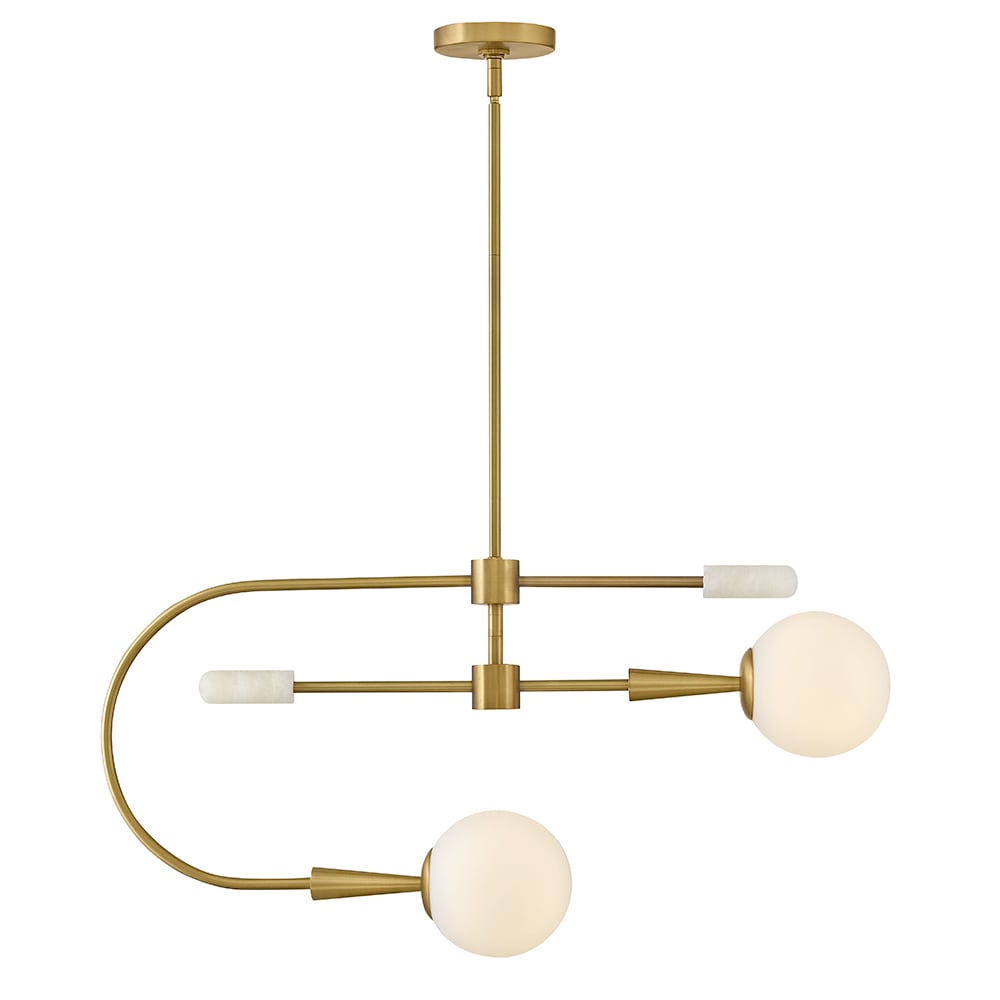 Lark Maude 2 -Light Polished Brass Modern/contemporary Bare bulb For Use in Bedrooms, Dining Rooms, Foyers, Kitchens, Living Rooms Chandelier