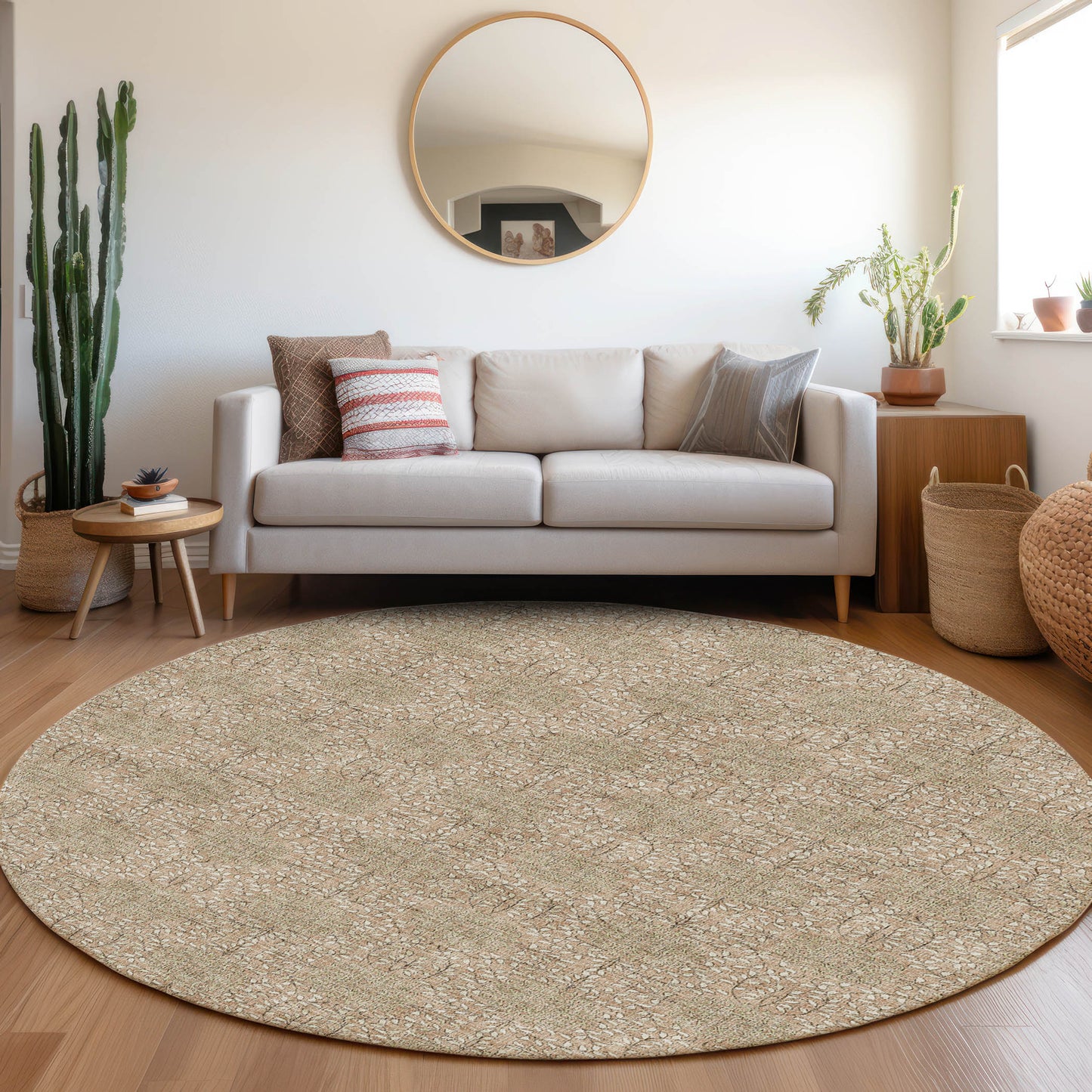 Addison Rugs Chantille ACN1856CP 8 x 8 (ft) Loomed Copper Round Indoor/Outdoor Geometric Machine washable Pet Friendly Area rug