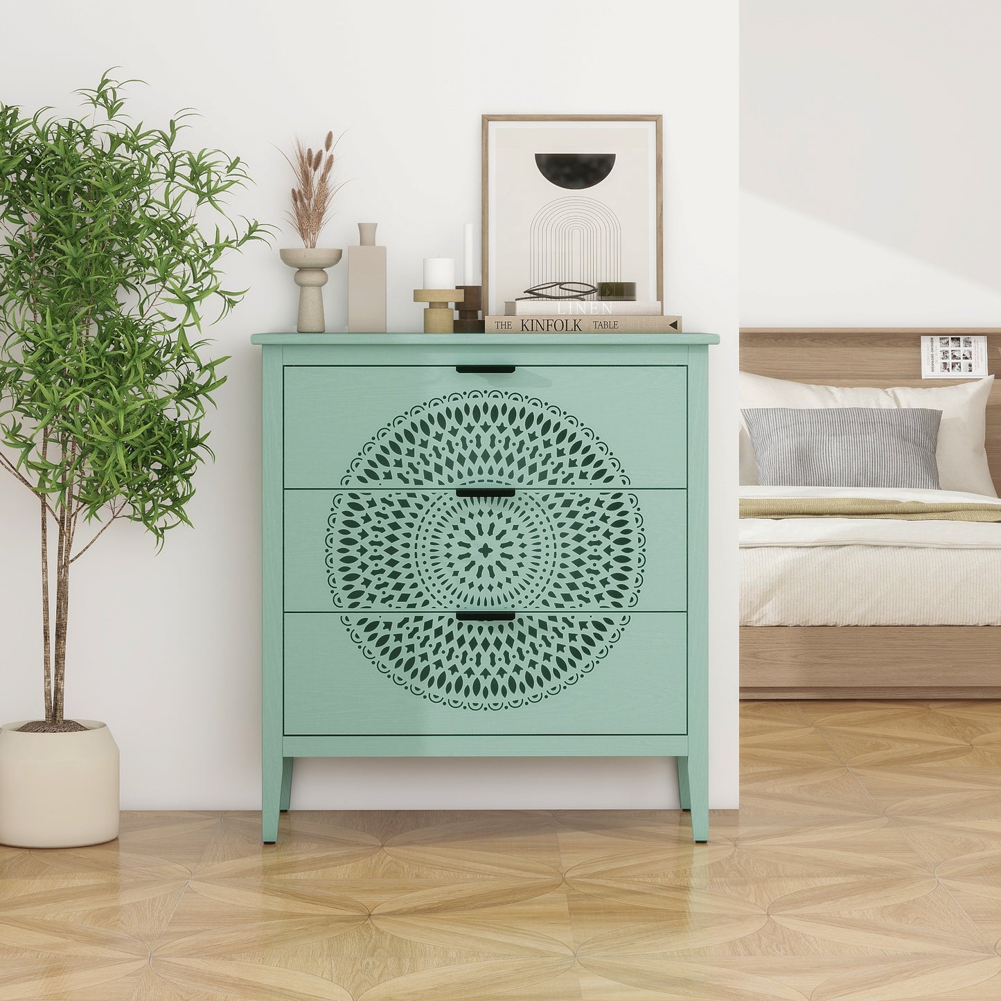 JIMSMAISON 31.5-in W Light Green Accent Cabinet