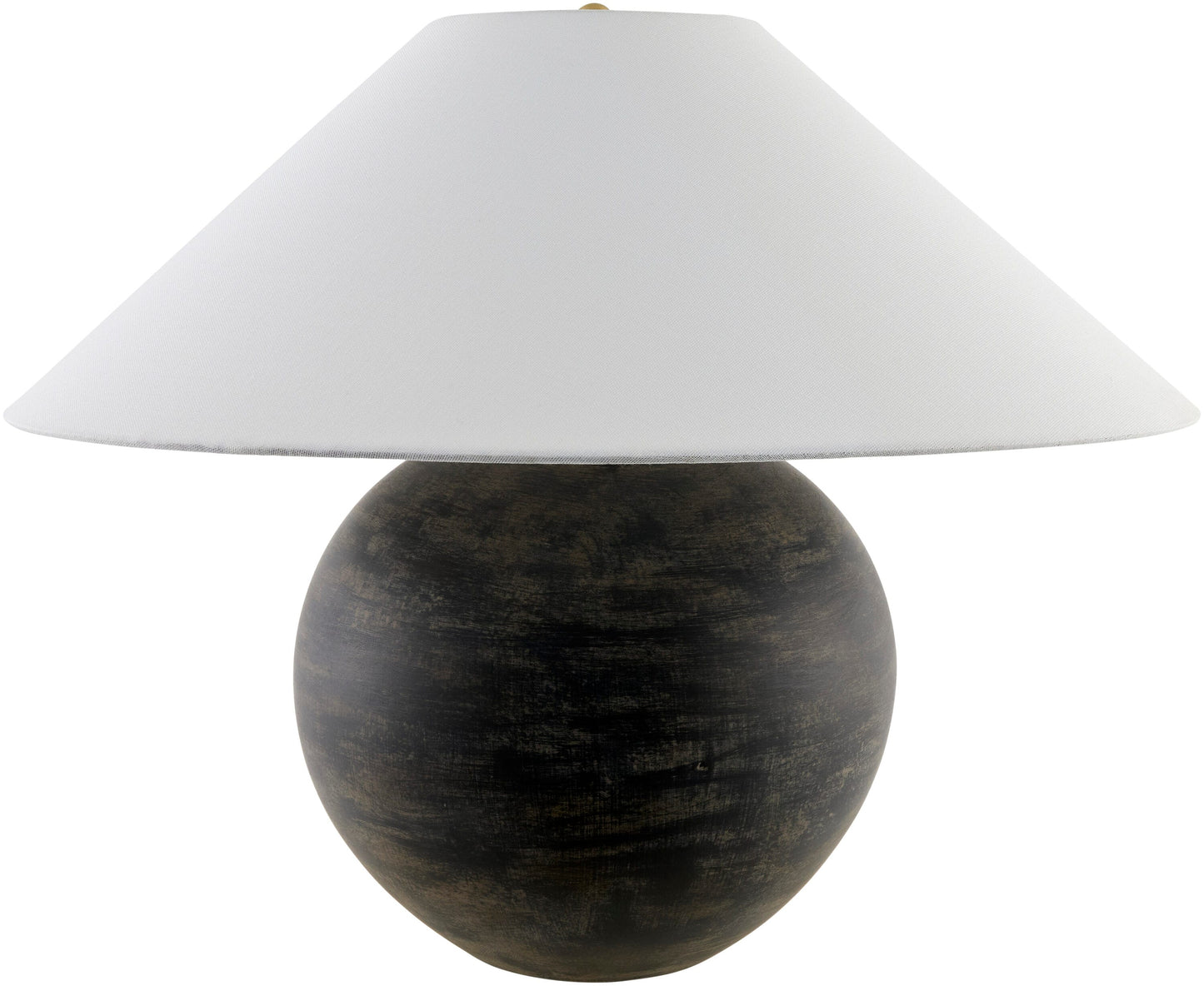 Livabliss Galey Alix Saint Martin 19-in Glazed Charcoal On/Off switch Table Lamp with Metal Shade