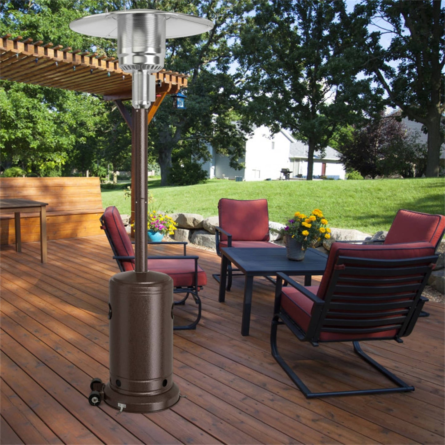 BABOOM 50000 -BTU Bronze Stainless steel Floorstanding Liquid propane Patio Heater