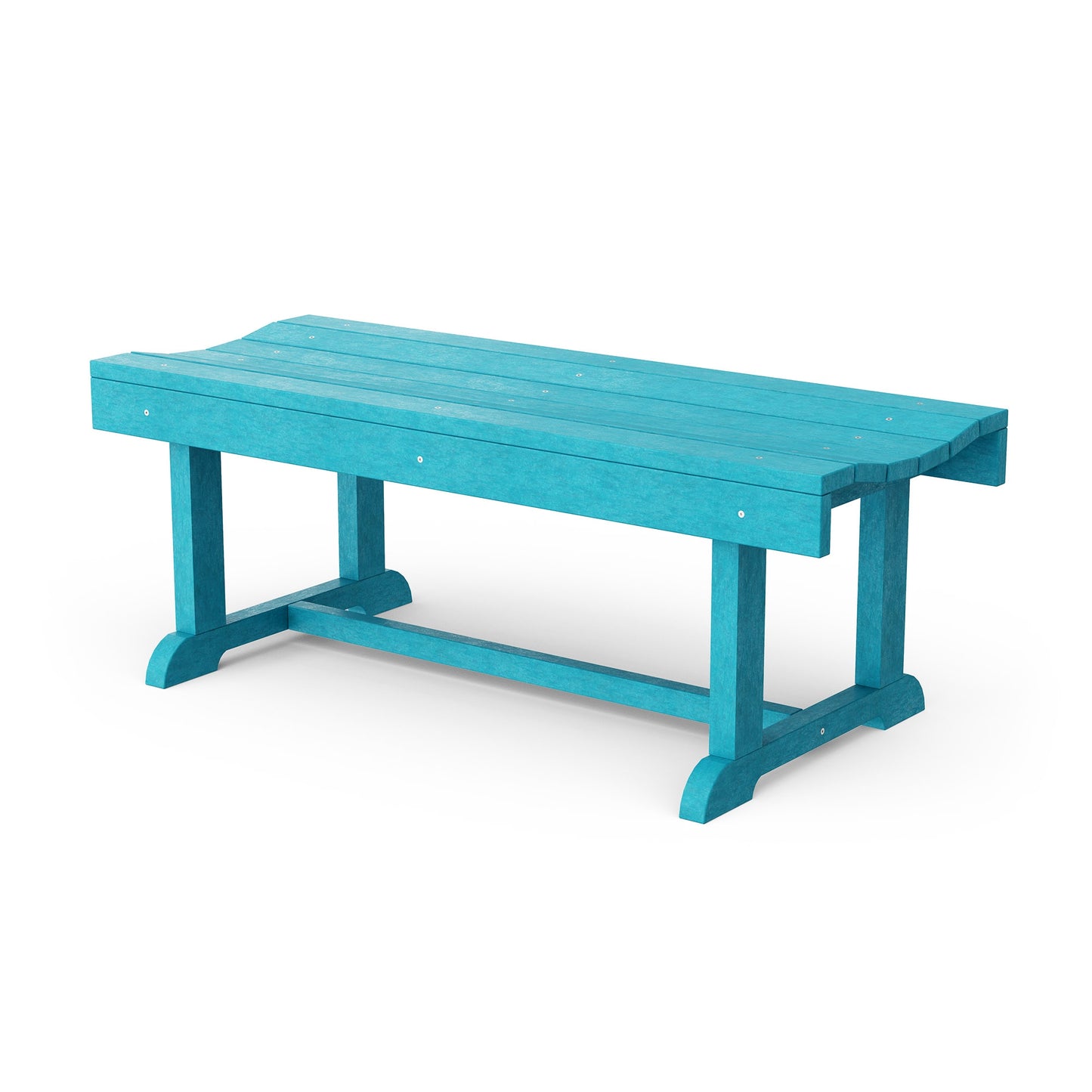 Wildridge Heritage 42-in W x 17.5-in H Aruba Blue Plastic Traditional Bench