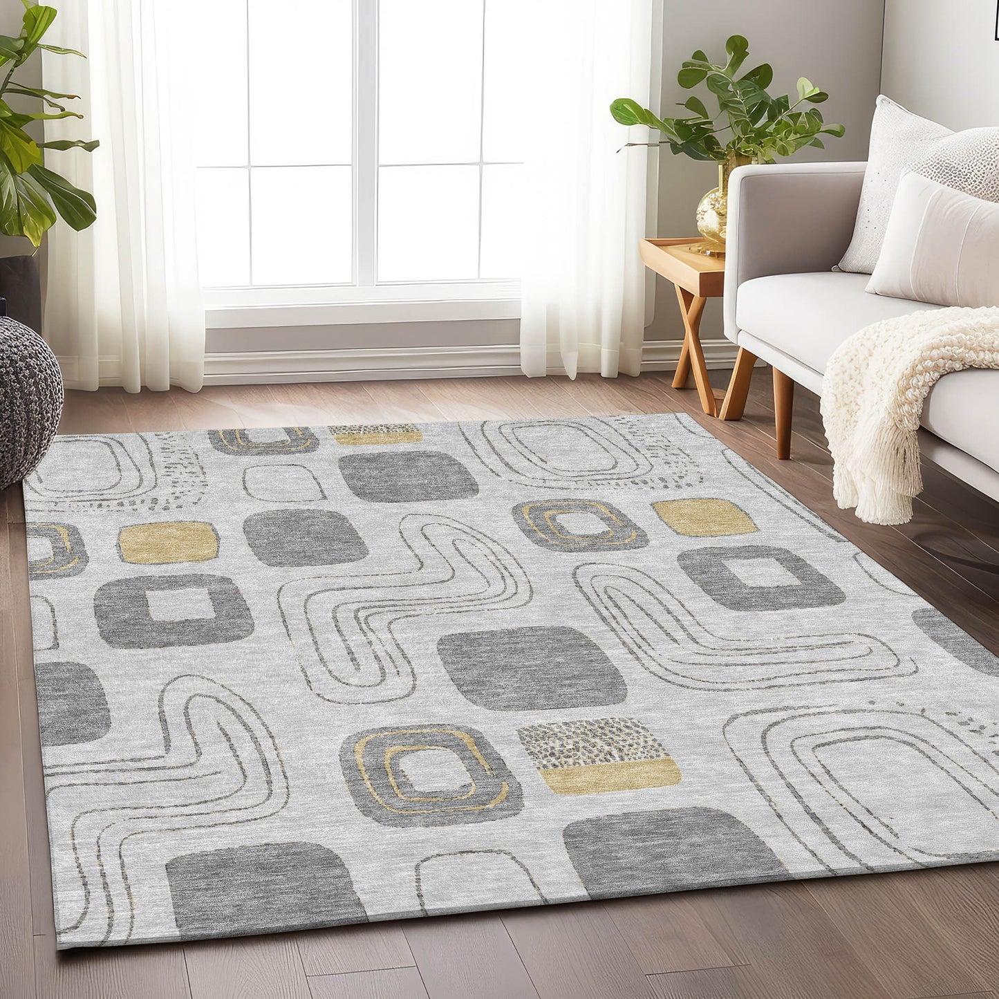 Addison Rugs Chantille ACN1670GY 8 x 10 (ft) Loomed Gray Rectangular Indoor/Outdoor Machine washable Pet Friendly Area rug