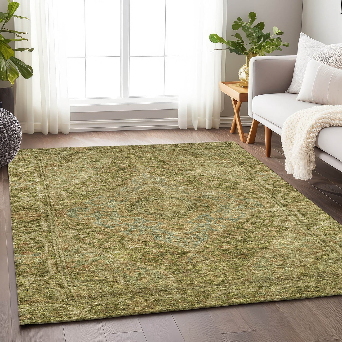 Addison Rugs Chantille ACN1761AL 8 x 10 (ft) Loomed Polyester Aloe Rectangular Indoor/Outdoor Machine washable Pet Friendly Area rug