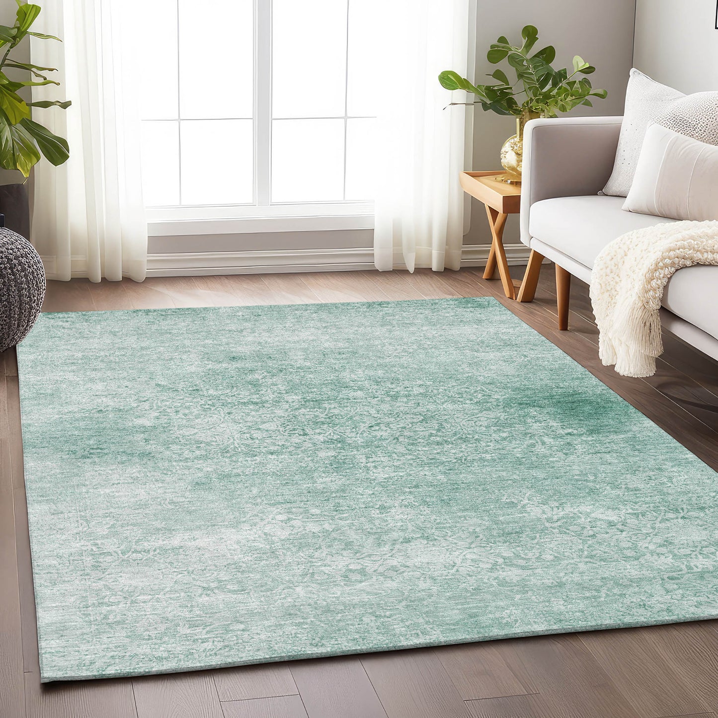 Addison Rugs Chantille ACN1763TQ 8 x 10 (ft) Loomed Turquoise Rectangular Indoor/Outdoor Machine washable Pet Friendly Area rug