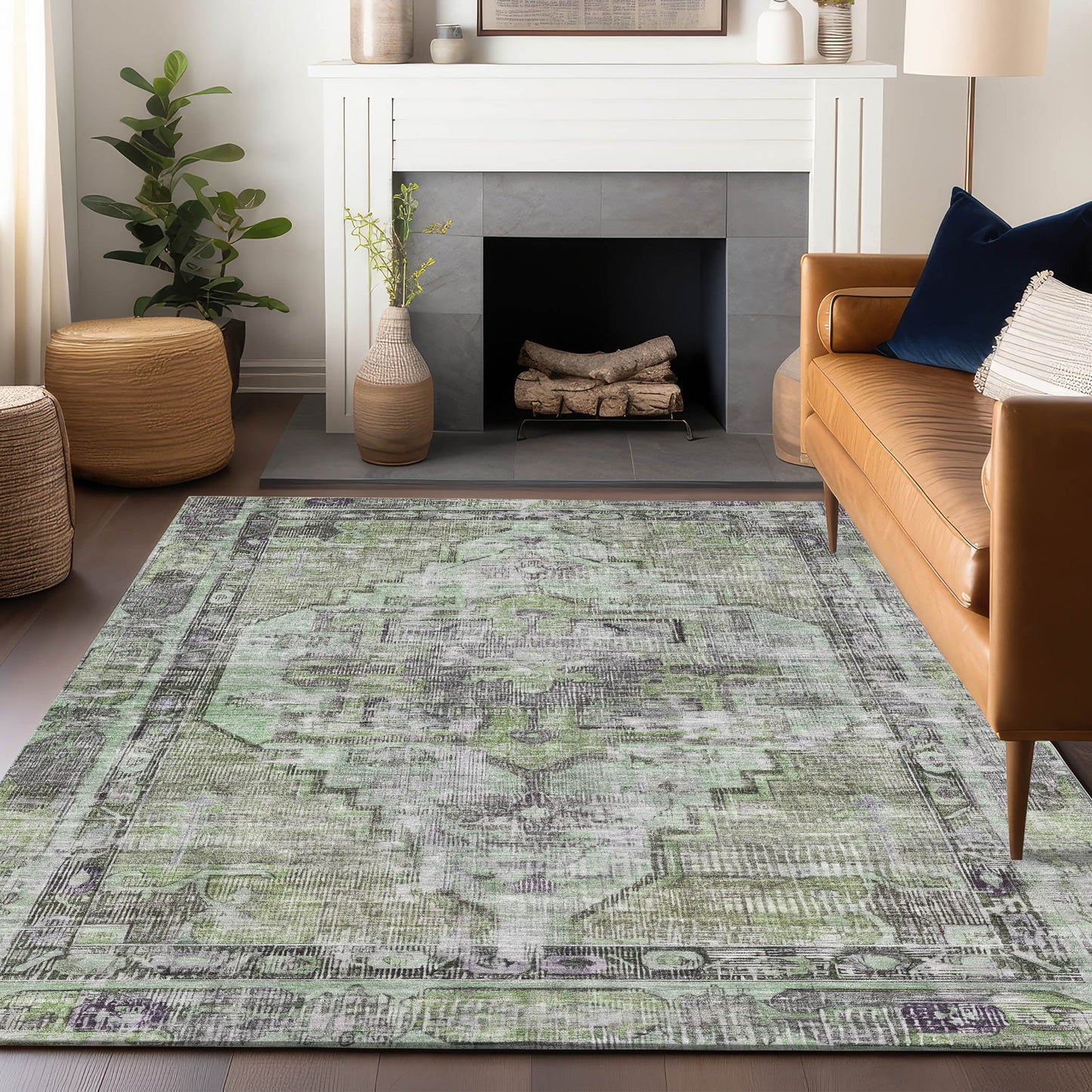 Addison Rugs Chantille ACN1729AL 8 x 10 (ft) Loomed Aloe Rectangular Indoor/Outdoor Machine washable Pet Friendly Area rug