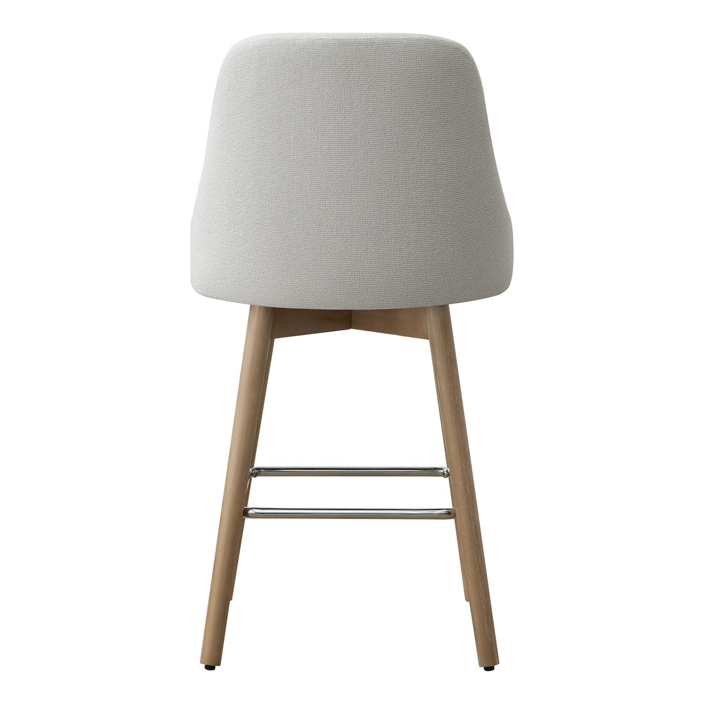 Circle 55 White 26.4-in H Counter height Upholstered Swivel Wood Bar Stool 4 -Pack