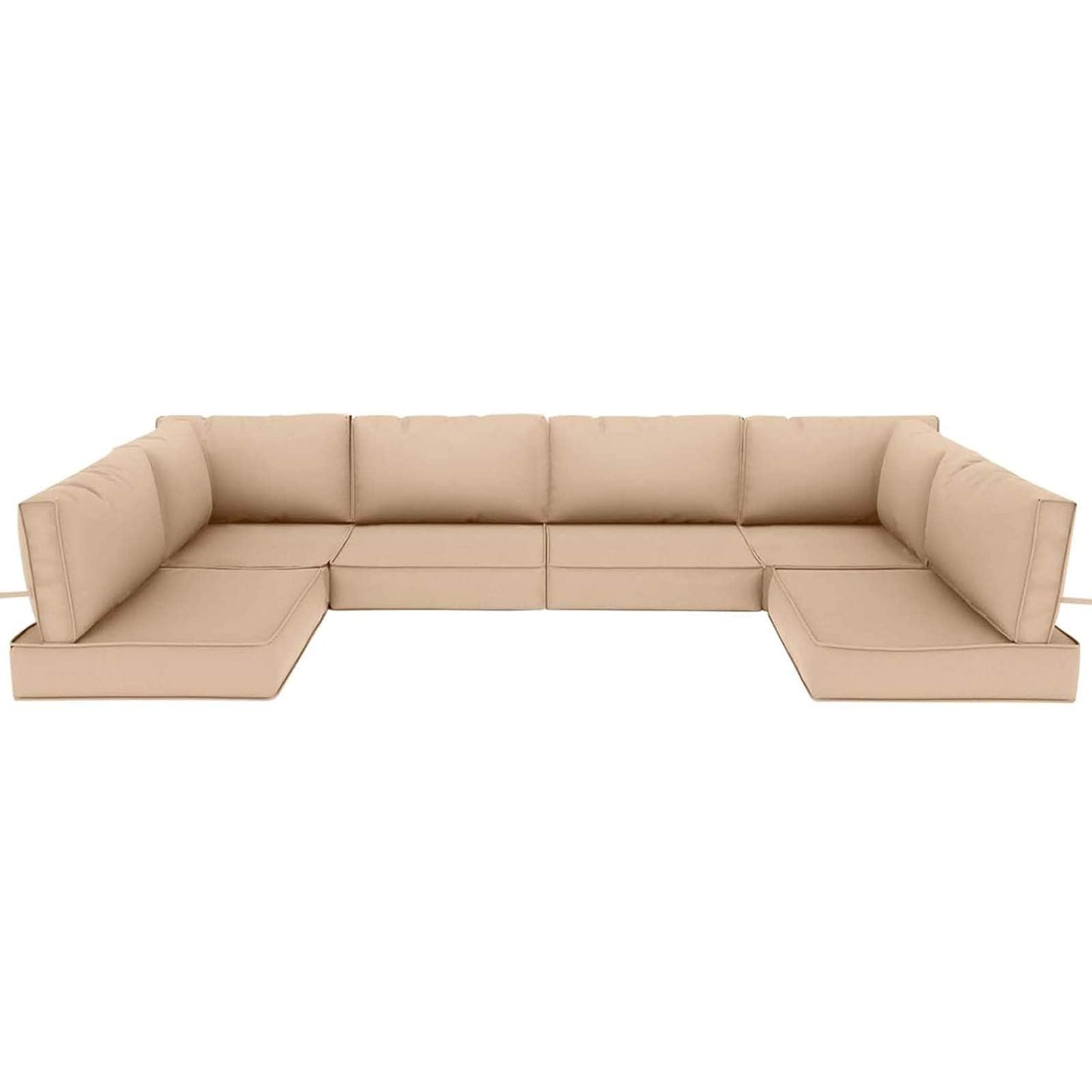 XXLYY 14 Piece Outdoor Sectional Cushions 26.5-in x 26.5-in 14 -Piece Beige Patio sofa cushion