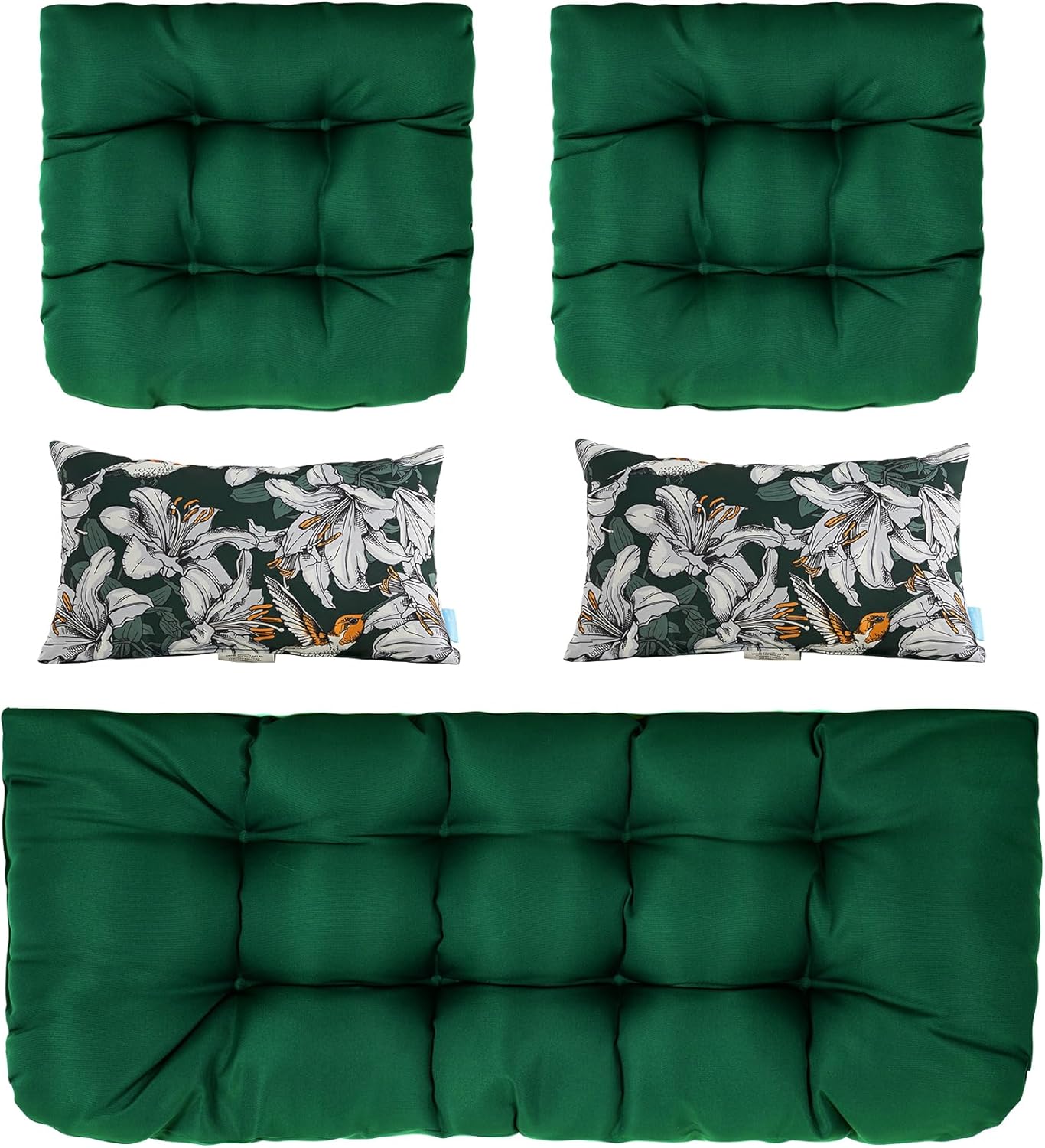 Artplan Outdoor Cushions Loveseat All Weather Chair Cushions Bench Cushions Set of 5