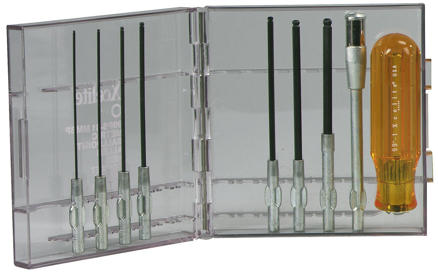 Xcelite 99PS41MMBP 9-Piece Series 99 Ballpoint Allen Hex Socket Screwdriver Set