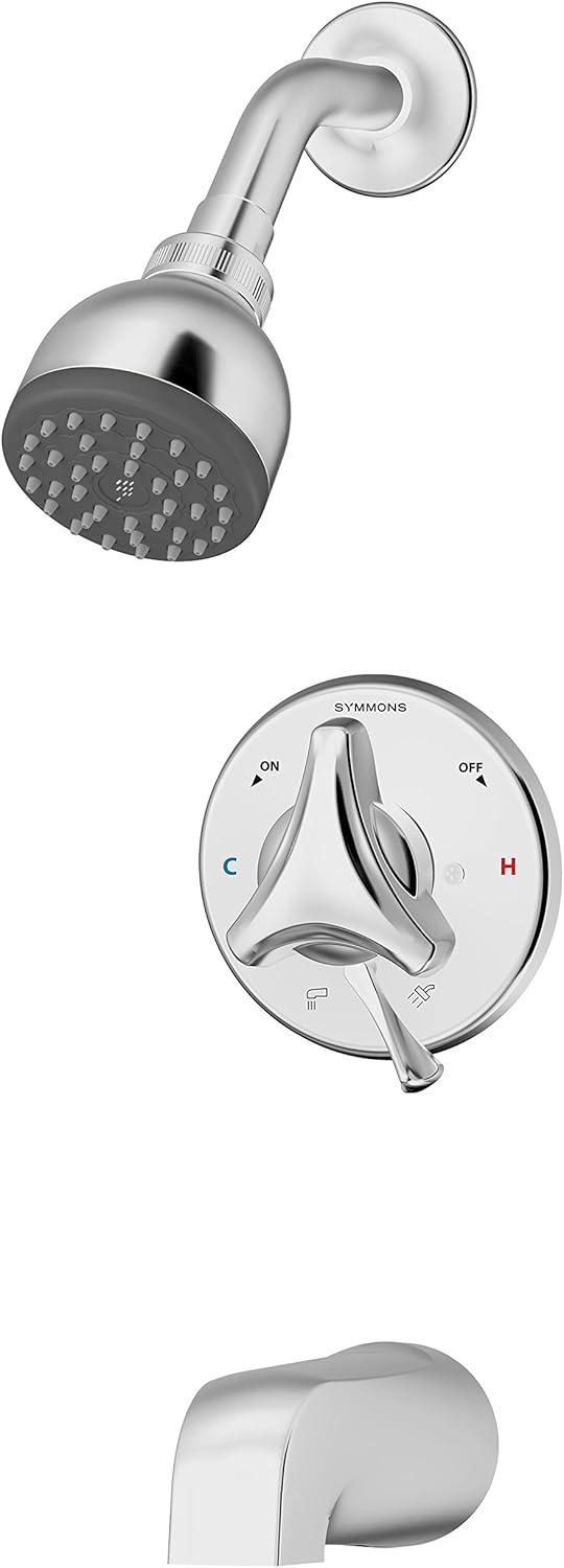 Symmons S-9602-P-1.5-TRM Origins Single Handle 1-Spray Tub and Shower Faucet Trim in Polished Chrome - 1.5 GPM (Valve Not Included)