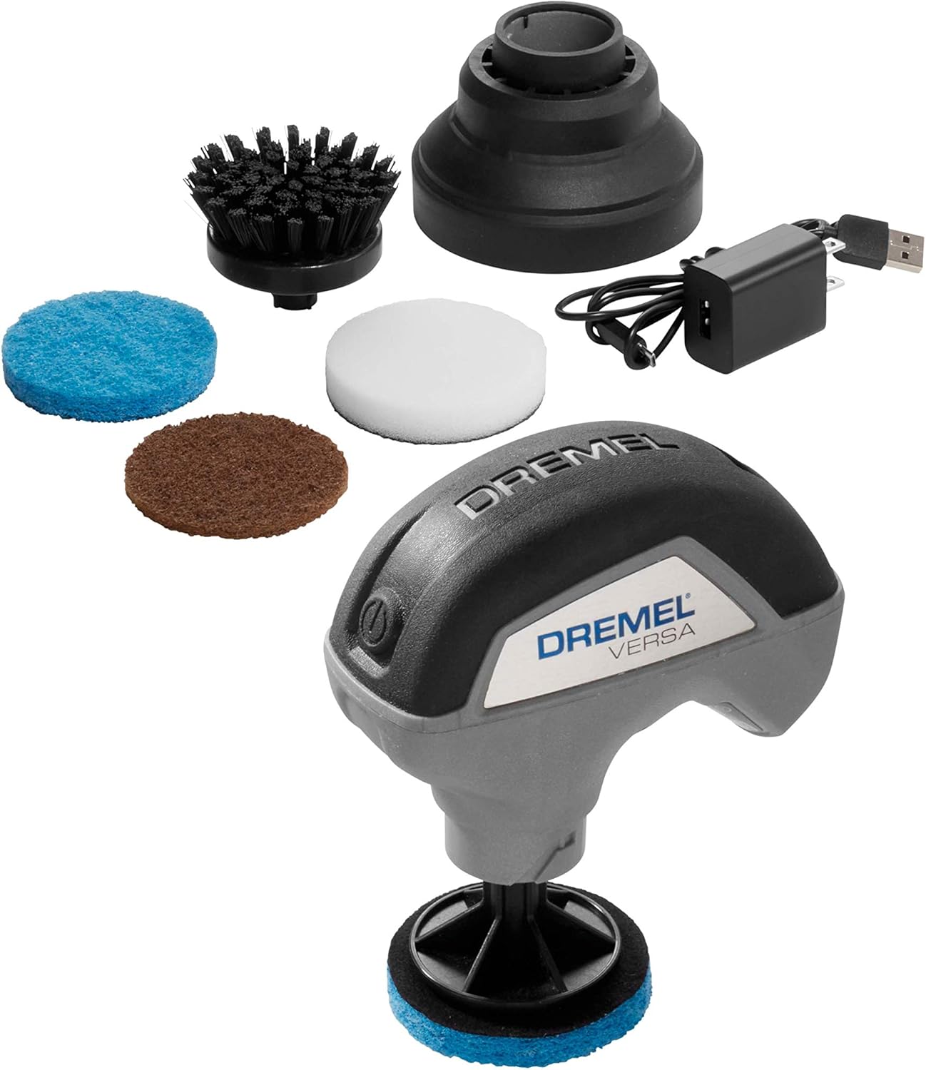 Dremel Versa Cleaning Tool - Grout Brush & Bathroom Shower Scrub - Versatile Kitchen & Bathtub Cleaner- Power Scrubber for Tile, Pans, Stoves, Tubs, Sinks Auto, & Grills - PC10-02