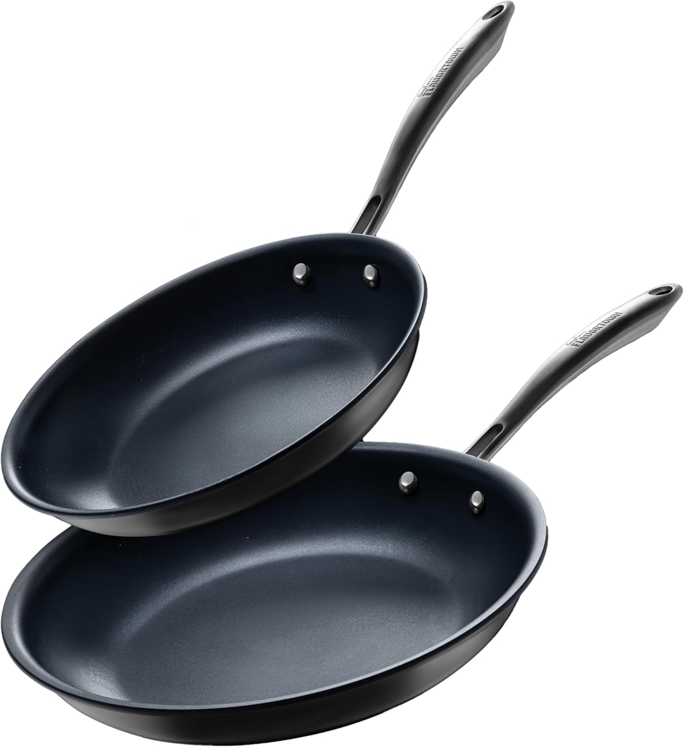 Guy Fieri's Flavortown Laser Titanium 2 Pcs Fry Pan Set 8.5" and 10" - Non-stick Cookware Set Without PFAS, PTFE, or PFOA, 3x More Durable, Dishwasher Safe, Oven Safe