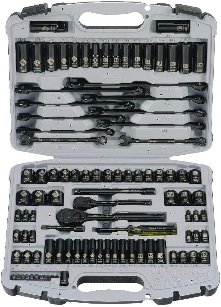 STANLEY Drive Socket Set, Black Chrome, Laser Etched, 99-Piece (92-839)