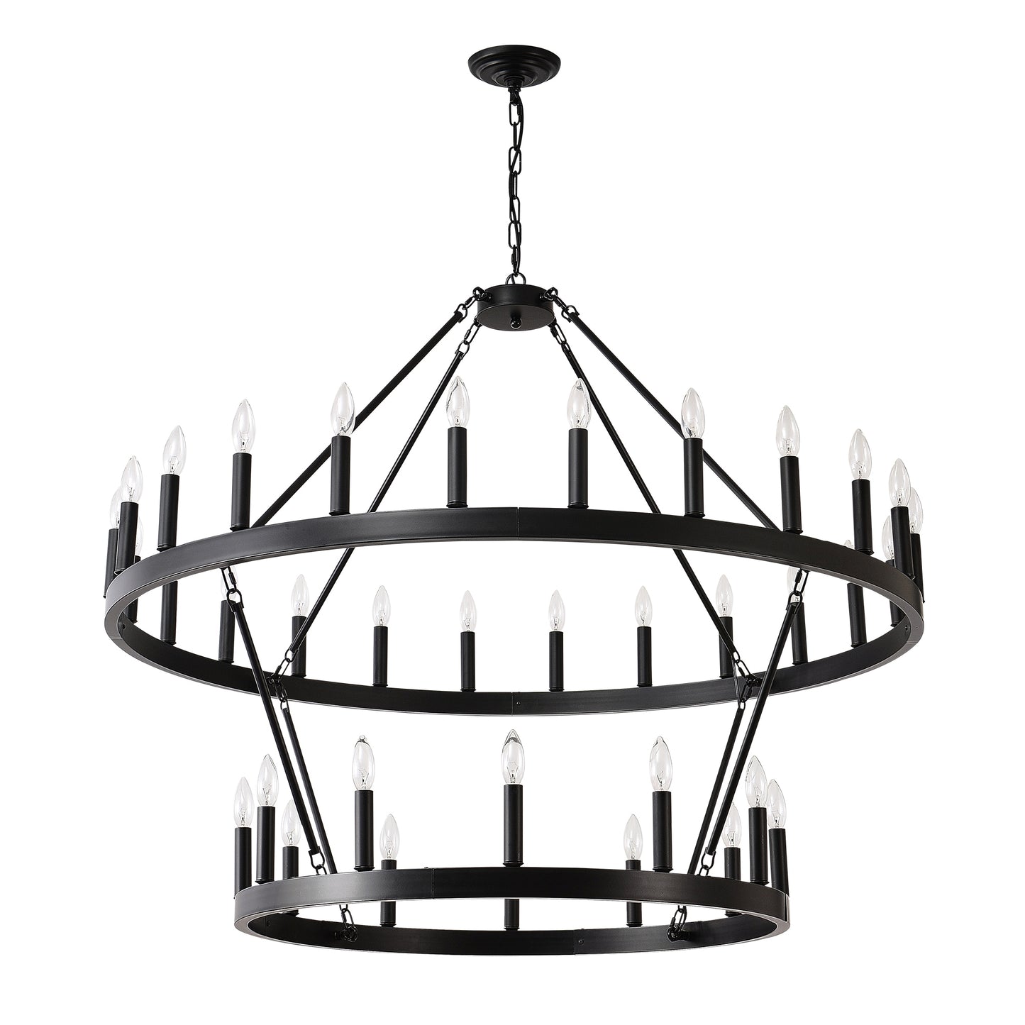 LTMATE JAZAVA 36 -Light Polished Black Modern/contemporary For Use in Dining Rooms, Foyers, Kitchens, Living Rooms Chandelier