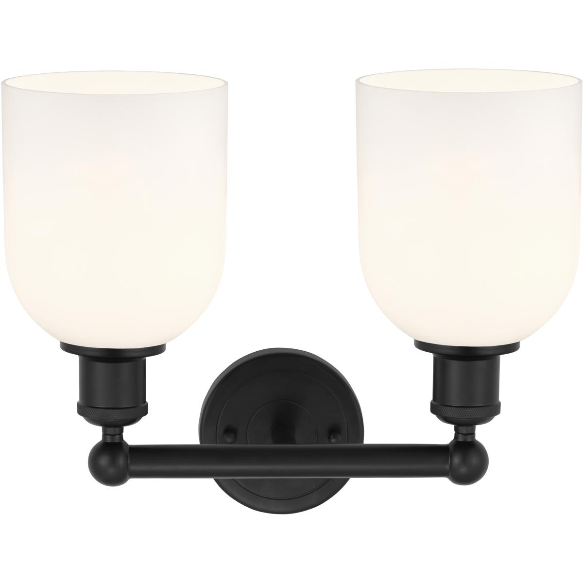 Innovations Lighting 616-2W-BK-G558-6GWH Edison Bella Bathroom Vanity Light Matte Black