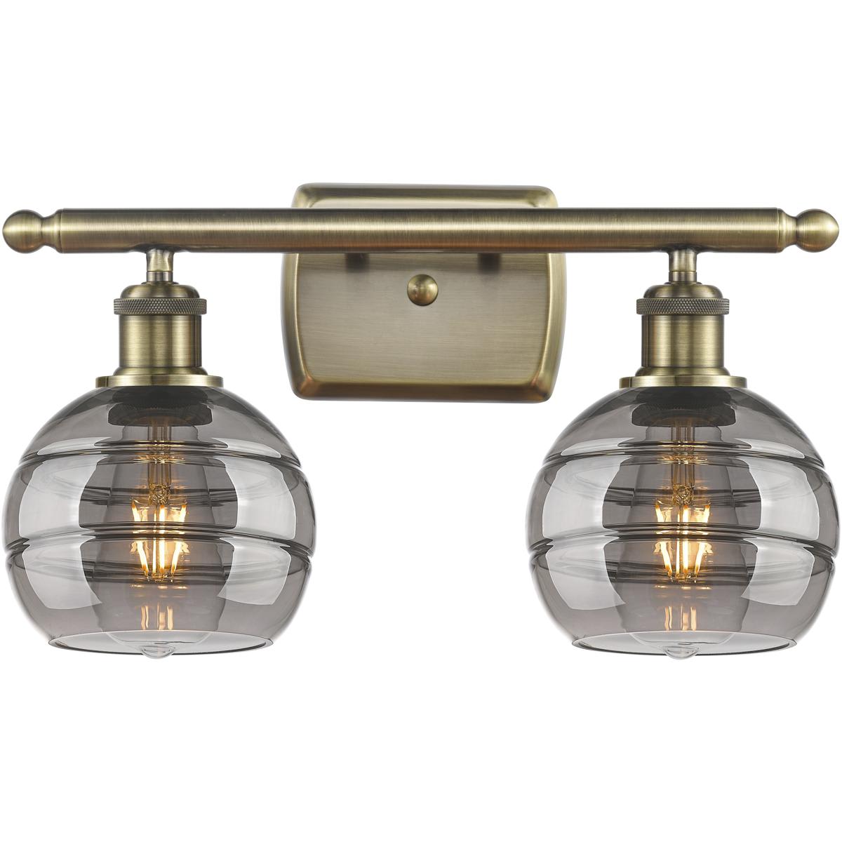 Innovations Lighting 516-2W-AB-G556-6SM Ballston Rochester Bathroom Vanity Light Antique Brass