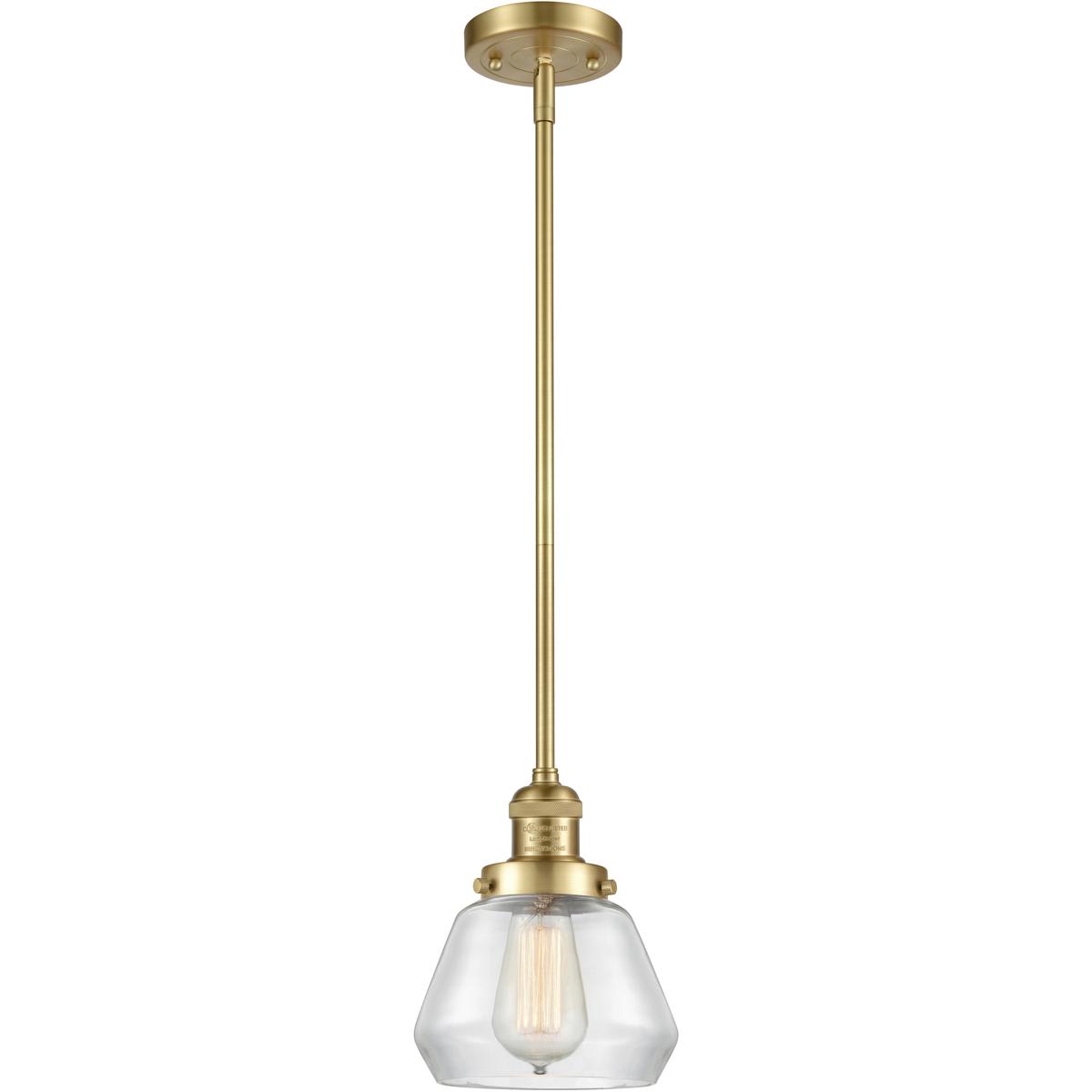 Innovations Lighting 201S-SG-G172-LED Franklin Restoration Fulton Mini Pendant Satin Gold