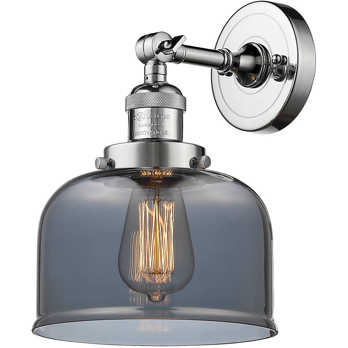 Innovations Lighting 203-PC-G73-LED Franklin Restoration Large Bell Wall Sconce Polished Chrome