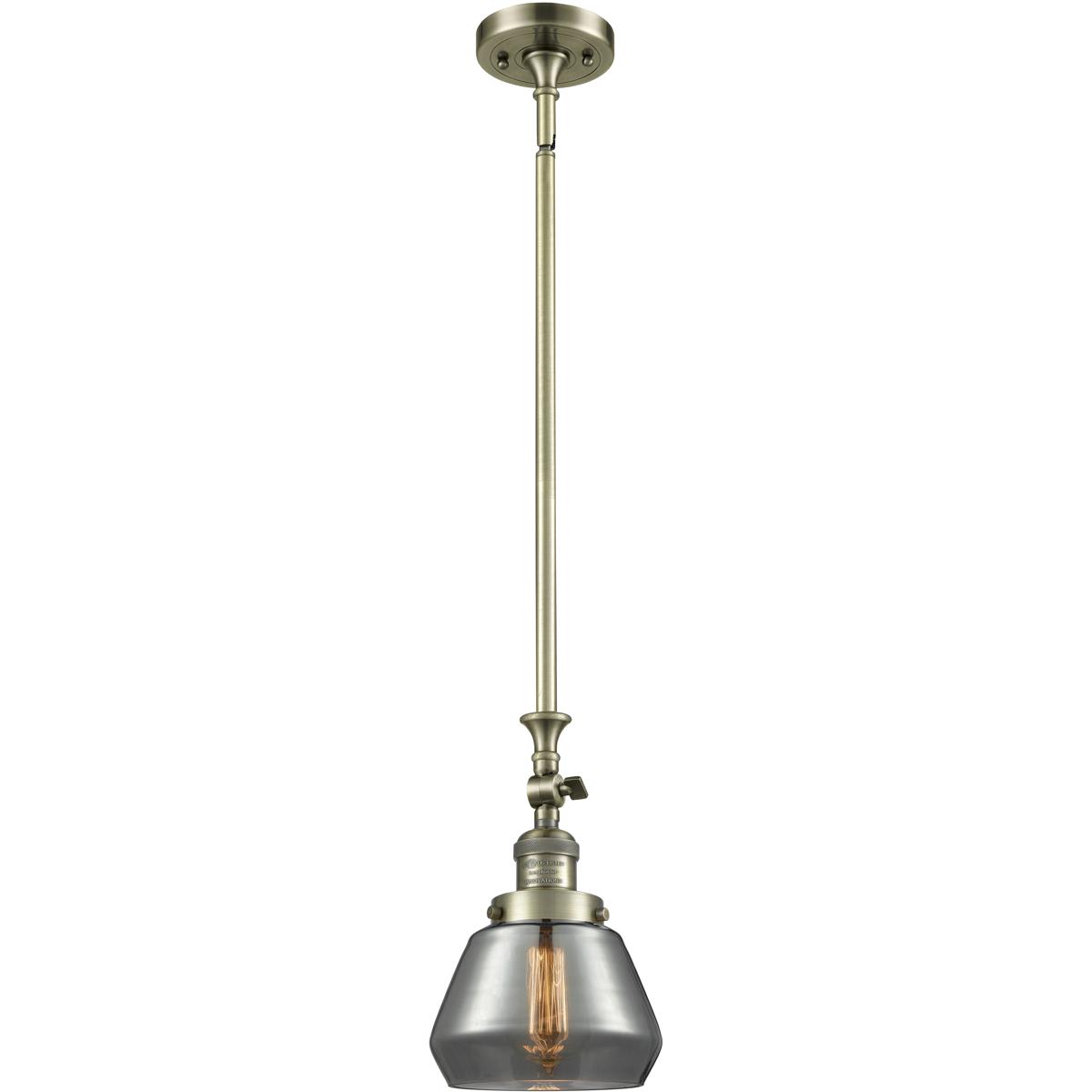 Innovations Lighting 206-AB-G173-LED Franklin Restoration Fulton Mini Pendant Antique Brass
