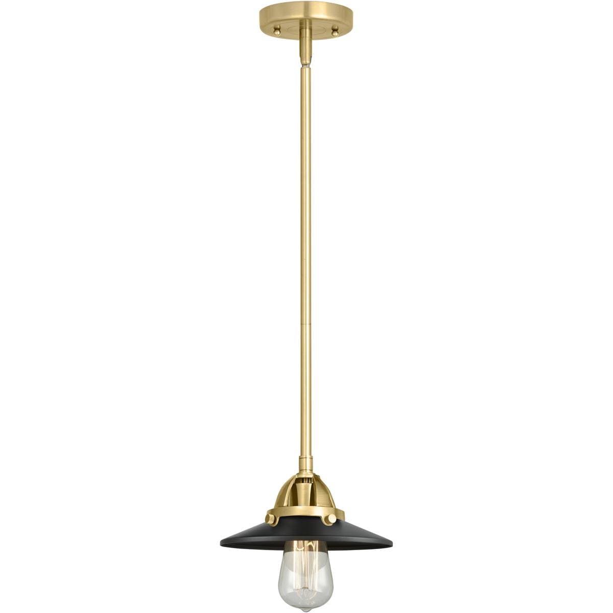 Innovations Lighting 288-1S-SG-M6-BK-LED Nouveau 2 Railroad Mini Pendant Satin Gold