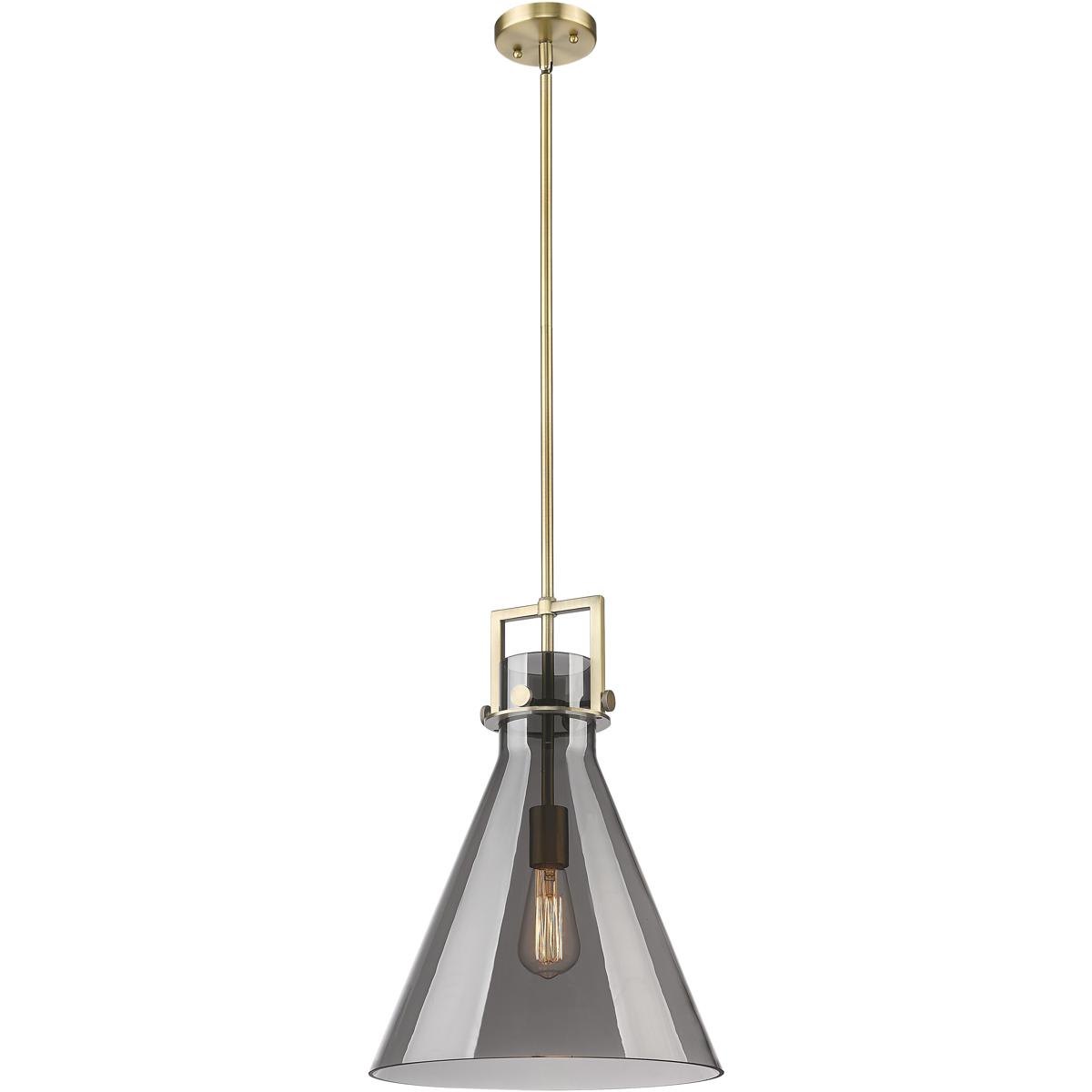 Innovations Lighting 411-1SL-BB-G411-14SM Downtown Urban Newton Cone Pendant Brushed Brass