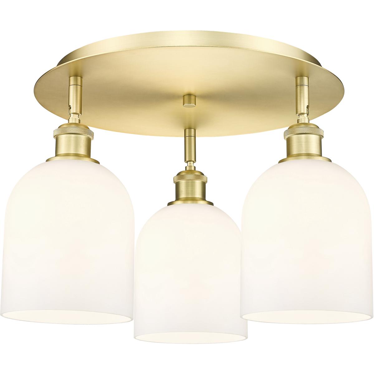 Innovations Lighting 516-3C-SG-G558-6GWH Ballston Bella Flush Mount Satin Gold