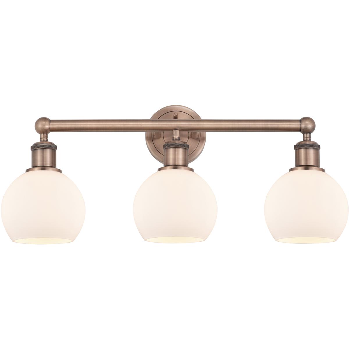 Innovations Lighting 616-3W-AC-G121-6 Athens Bathroom Vanity Light Antique Copper
