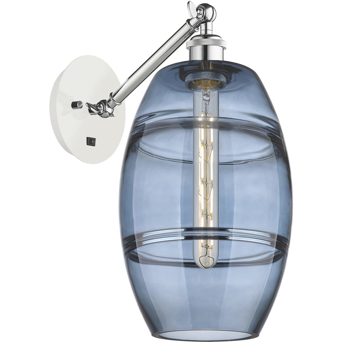 Innovations Lighting 317-1W-WPC-G557-8BL Ballston Vaz Wall Sconce White Polished Chrome