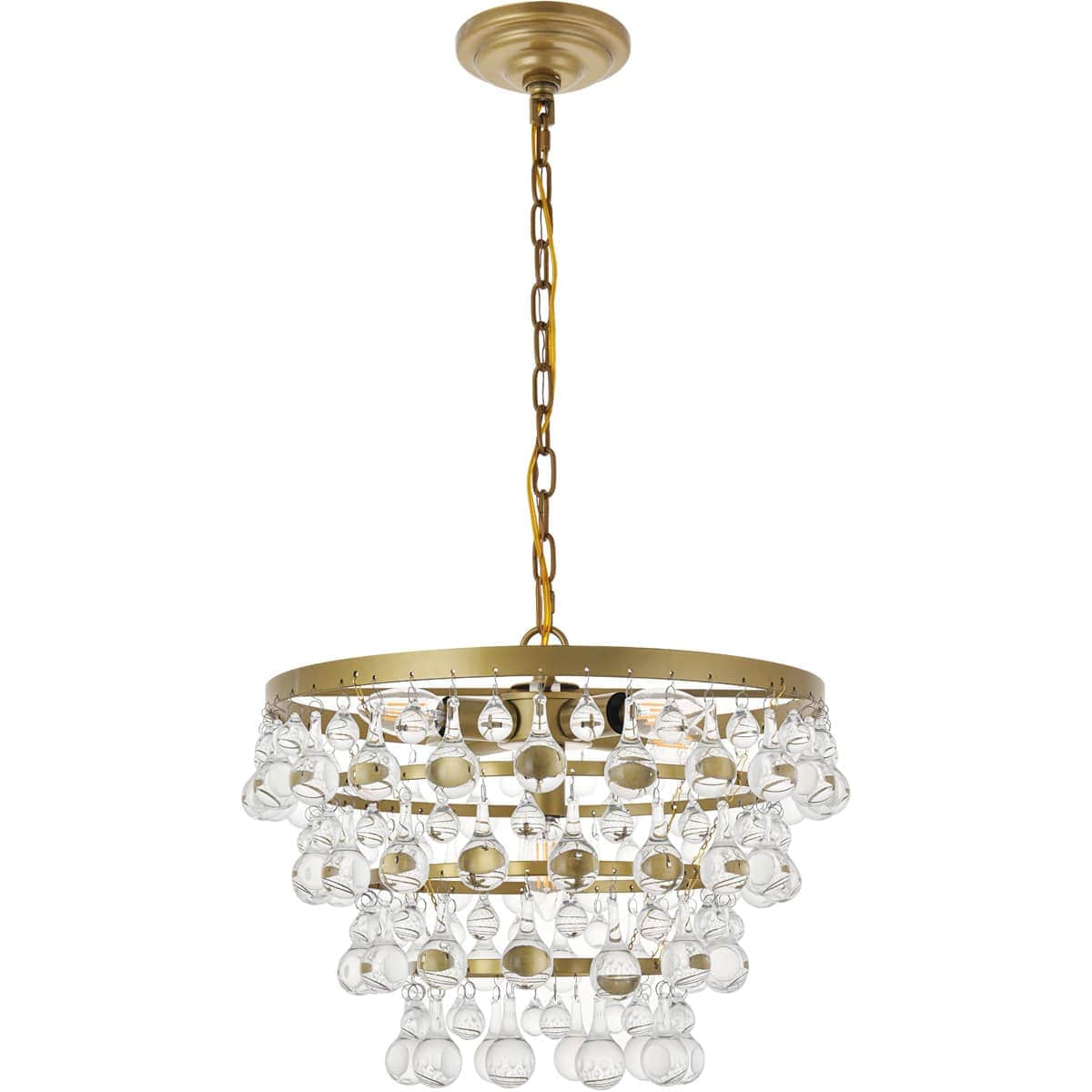 Elegant Lighting Living District LD5016D17BR Kora 5 Light 17 inch Brass Pendant Ceiling Light