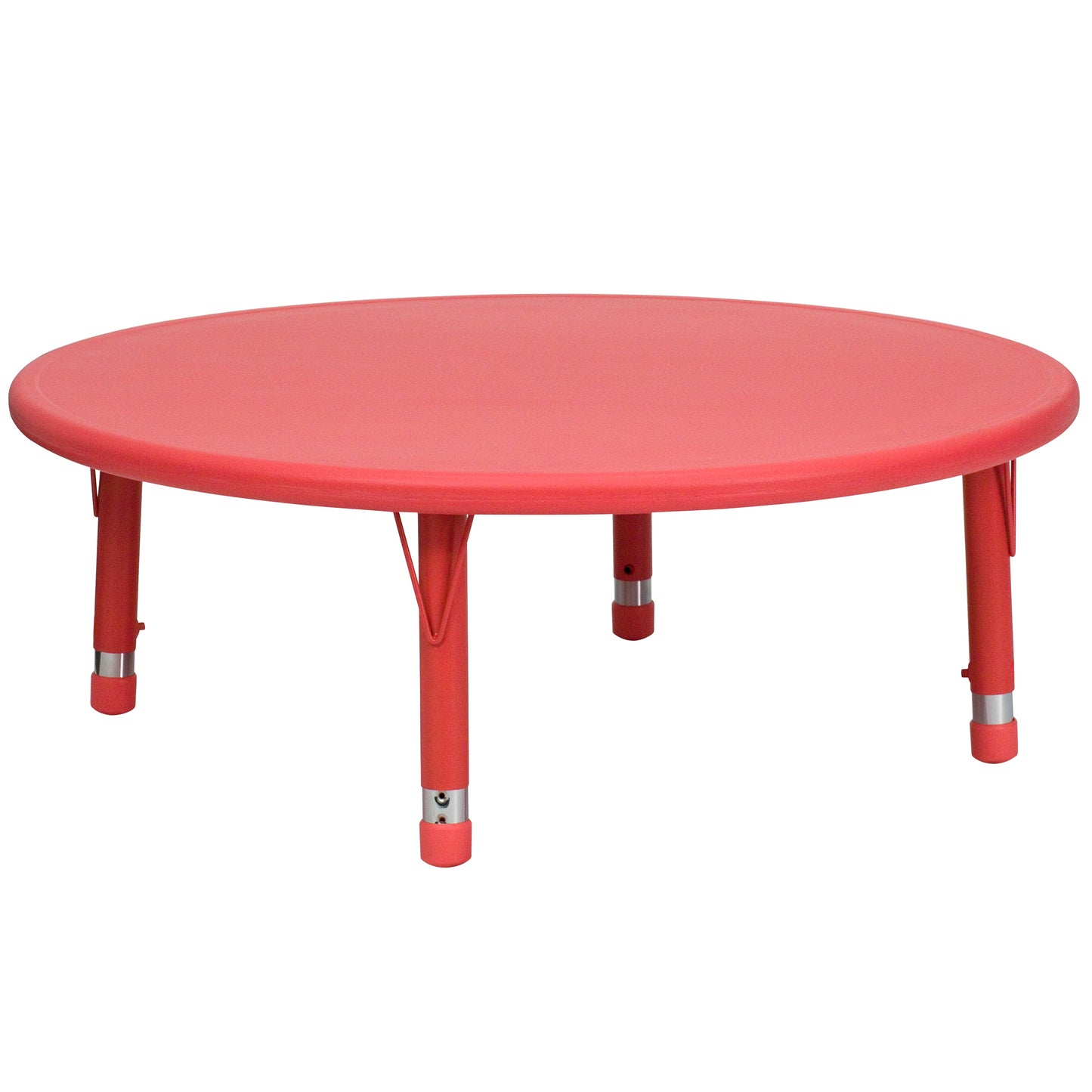 Emma + Oliver 45-in Round Red Plastic Height Adjustable Activity Table