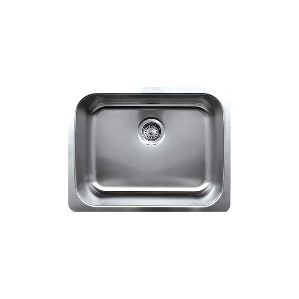 Whitehaus Collection Noah's Collection Brushed Stainless Steel Single Bowl Undermount Sink