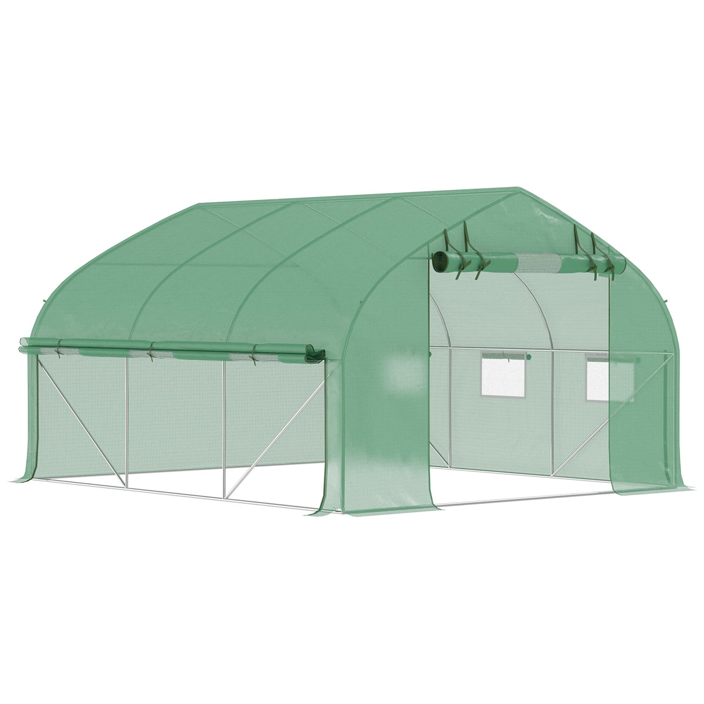Tatayosi 11.5FT x 10FT x 6.5FT Walk-in Tunnel Greenhouse with Zippered Mesh Door 7 Mesh Windows and Roll-up Sidewalls Upgraded Gardening Plant Hot House with Galvanized Steel Hoops Green