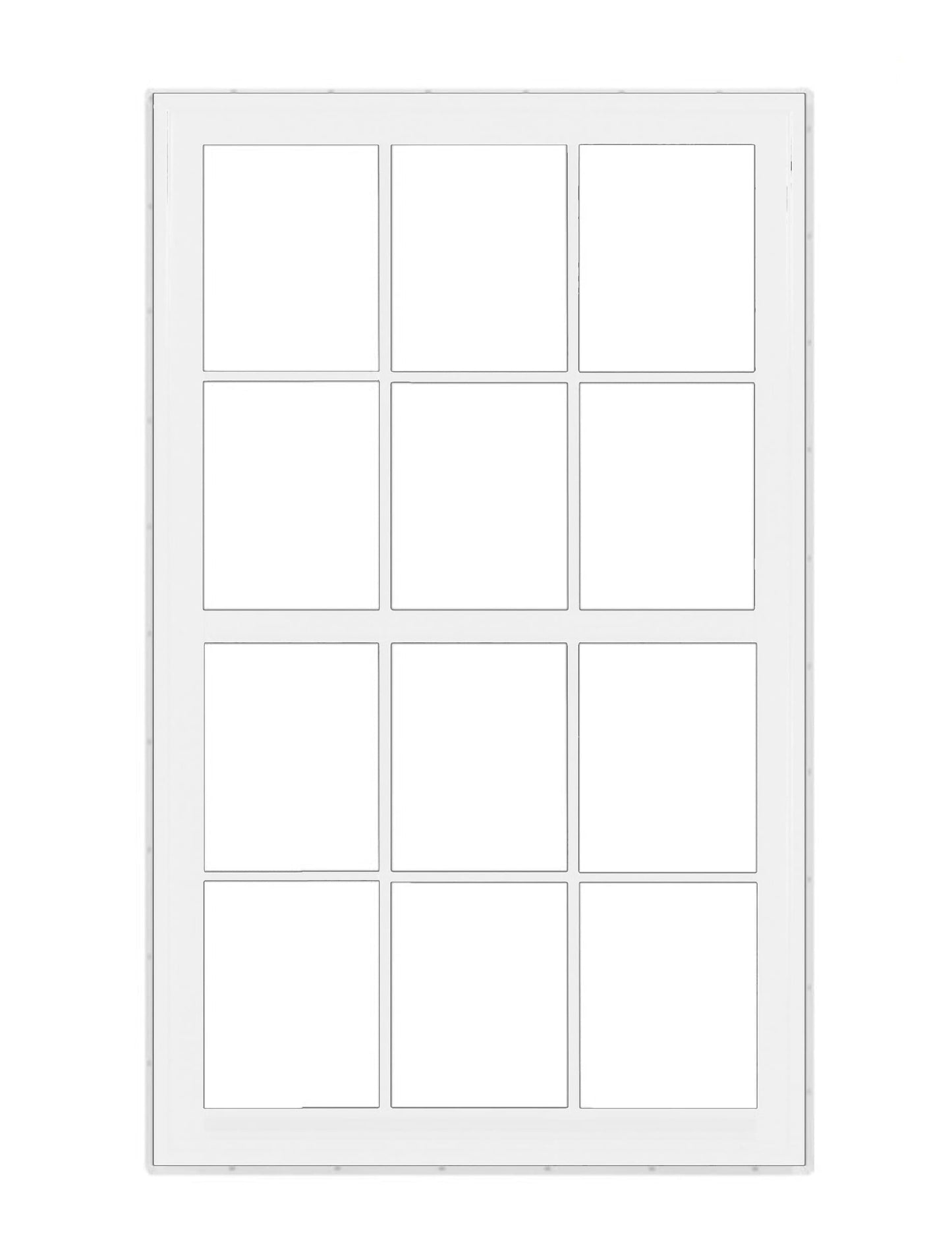 RELIABILT Series 28100 35-1/2-in x 59-1/2-in White Exterior Vinyl New Construction Single Hung Window Low-E argon Double Pane Glass with Grids, (Half Screen Included)