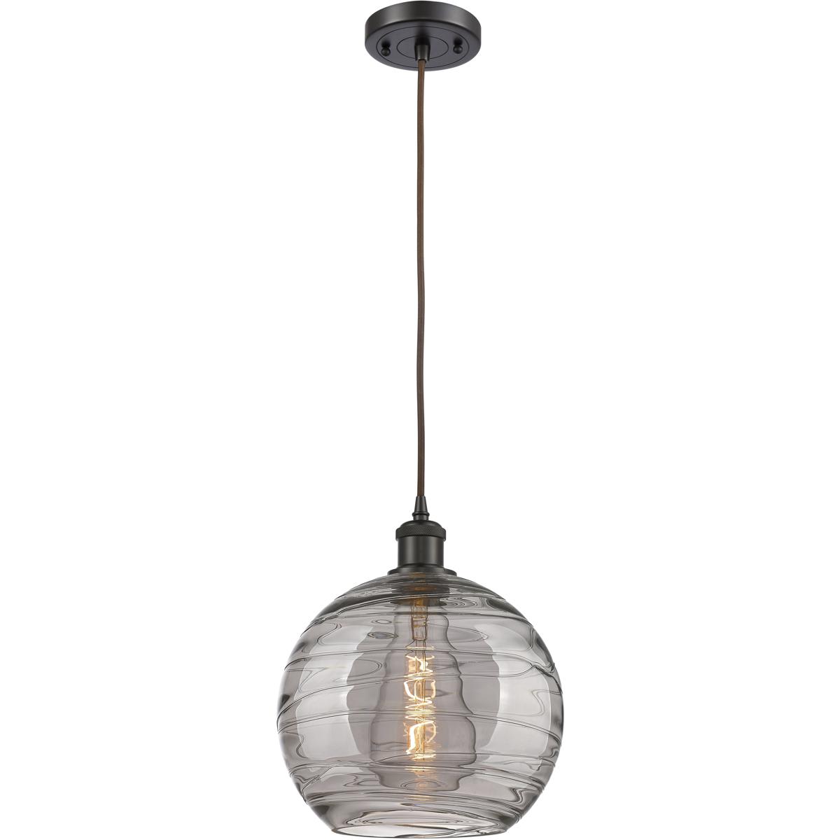 Innovations Lighting 516-1P-OB-G1213-10SM Ballston Athens Deco Swirl Mini Pendant Oil Rubbed Bronze
