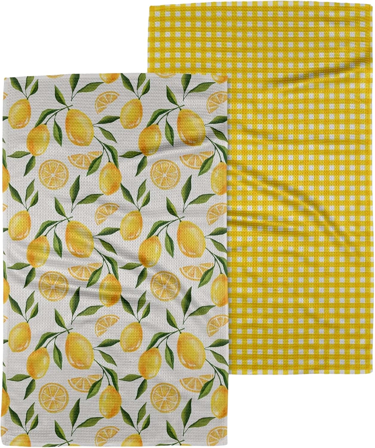 GEOMETRY Spring Kitchen Towels - Quick Dry Microfiber Cloth Spring & Summer Dish Towels for Kitchen Drying - Premium Quick Dry Towel - Lemonade Lines, 18" x 30" - 2-Pack