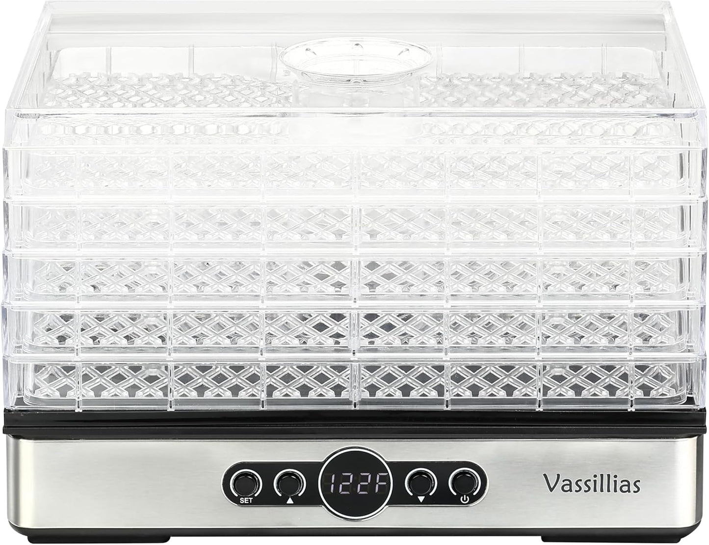 Food Dehydrator Dryer - Dehydrator for Healthy Food, Meat, Jerky, Fruit, Vegetable, Mushroom and Herb, 400W, 158°F, Mini Dryer with 5 BPA-Free Drying Racks and Slide Out Tray, White, Model 904