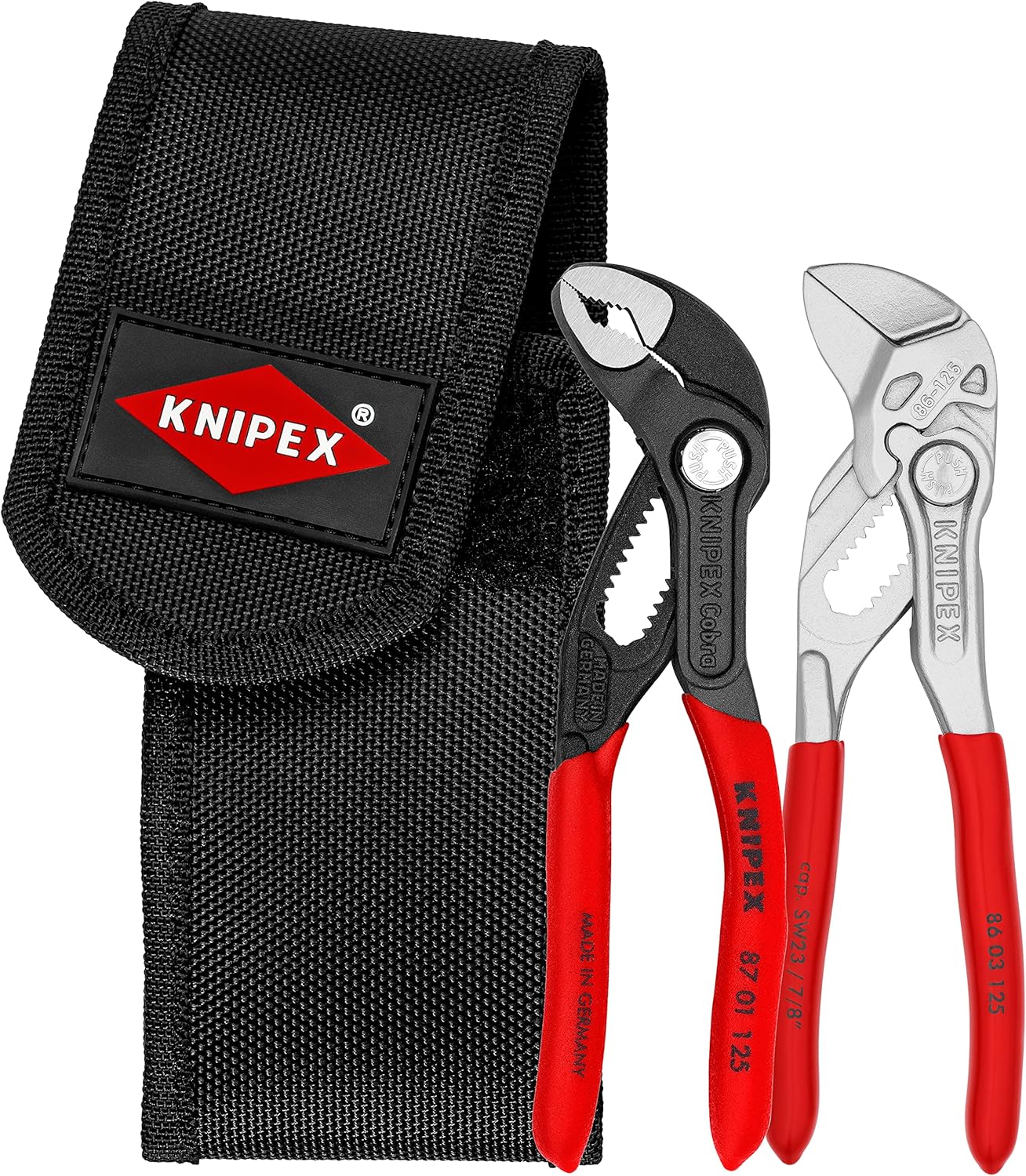 Knipex Mini pliers set in belt tool pouch (self-service card\/blister) 00 20 72 V04