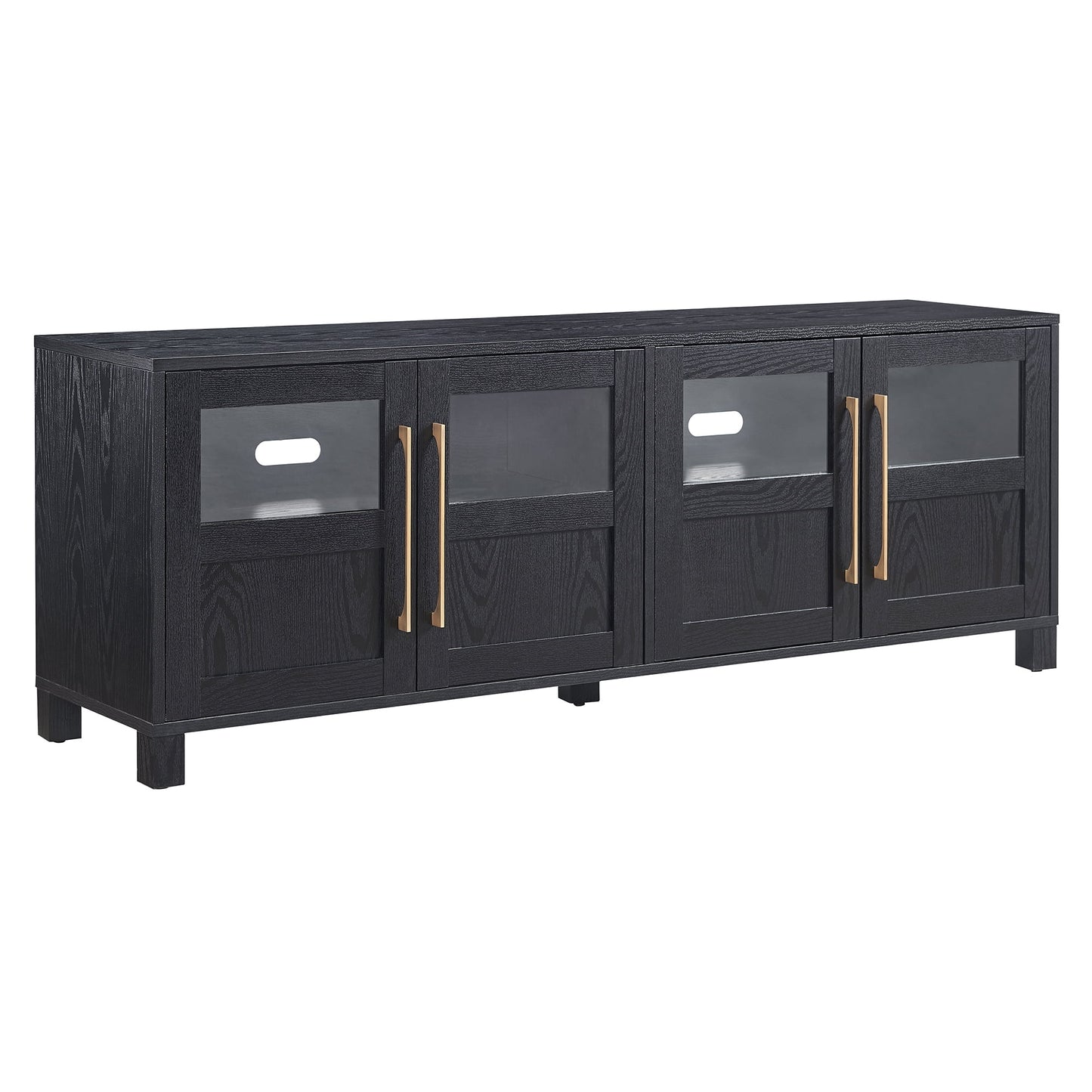 Evelyn&Zoe Holbrook Rectangular TV Stand for TV's up to 75", Black Grain