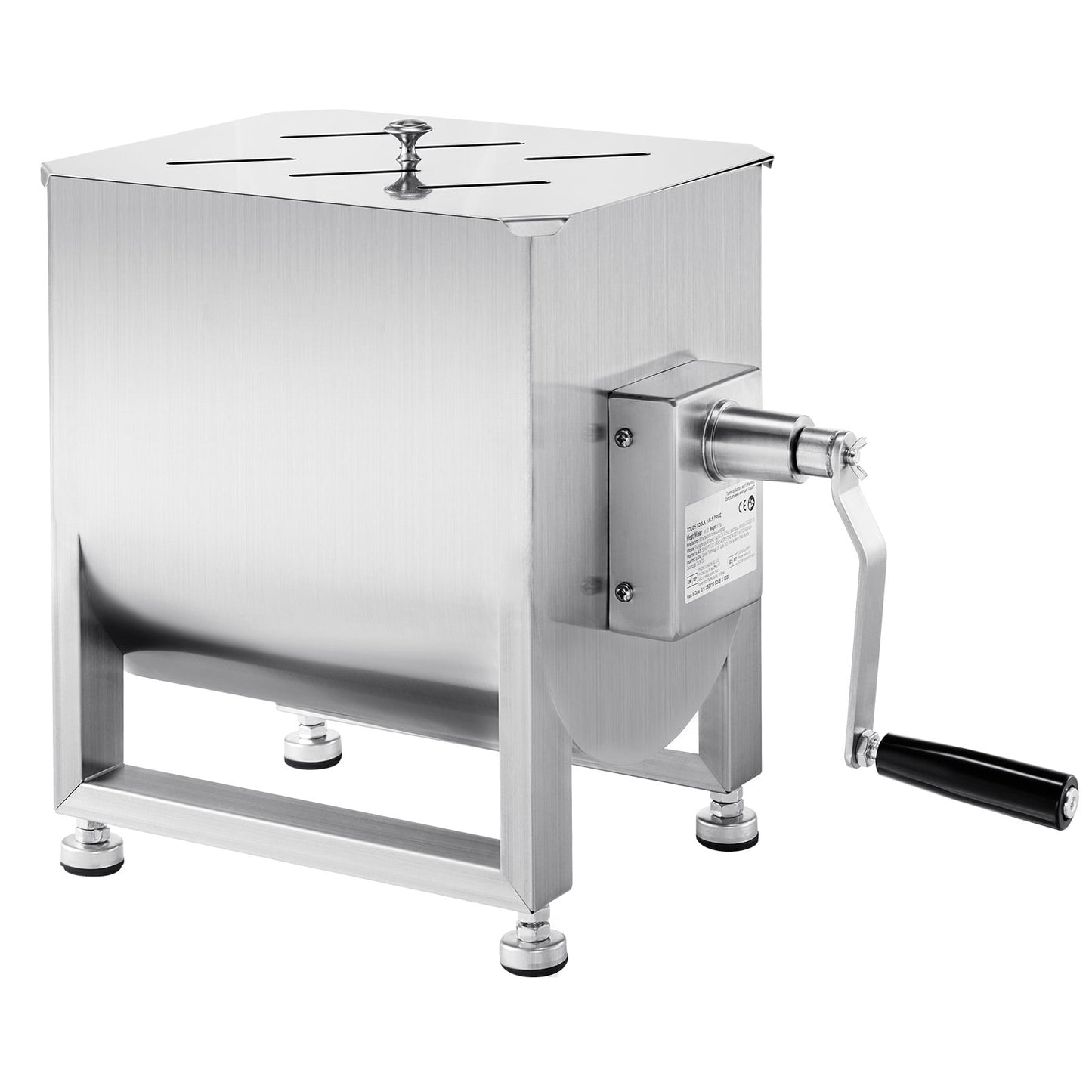 KFFKFF 30L Commercial Meat Mixer (Max 15LBS of Meat) Stainless Steel Meat Mixer Commercial Large Tilt Tank Manual Meat Seasonings Mixers