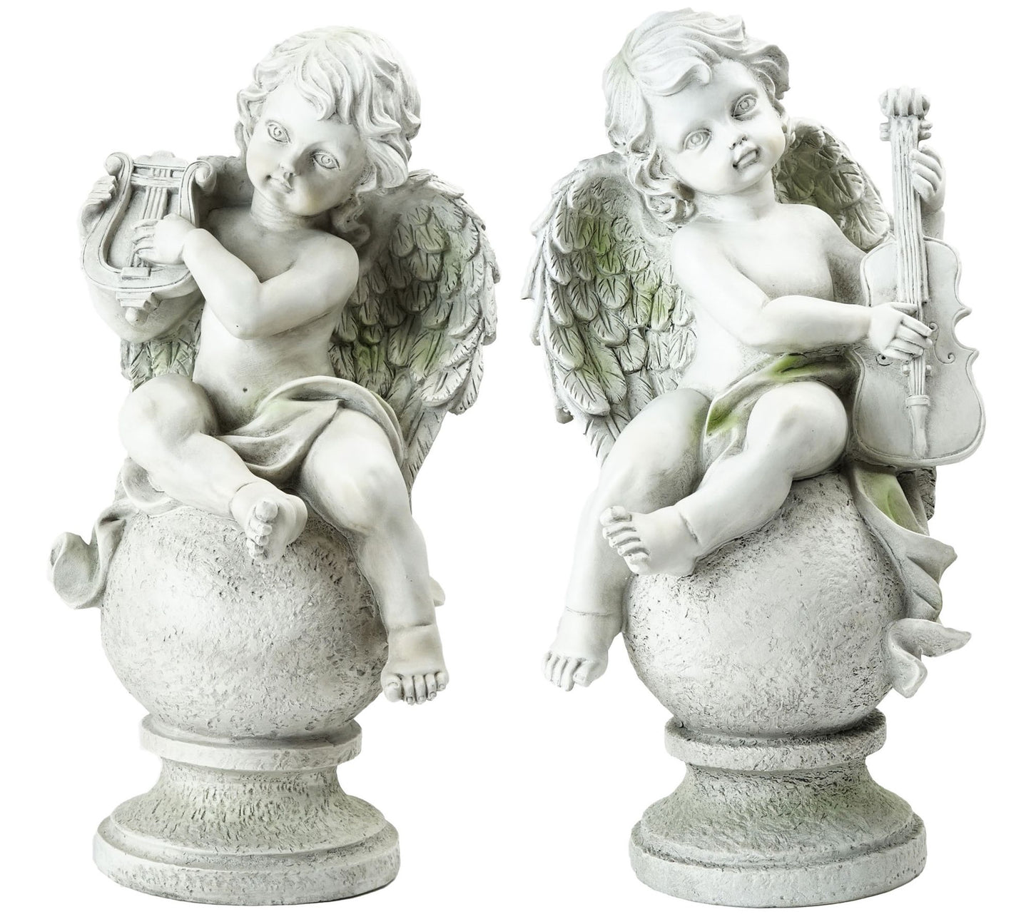 Northlight 14.75" White Cherub Angels Statues -Set of 2