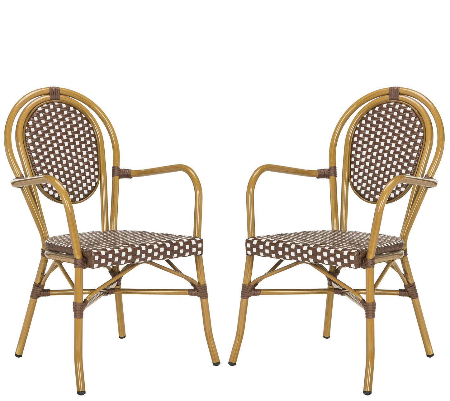 Safavieh Rosen French Bistro Stacking Arm Chair, Set of 2