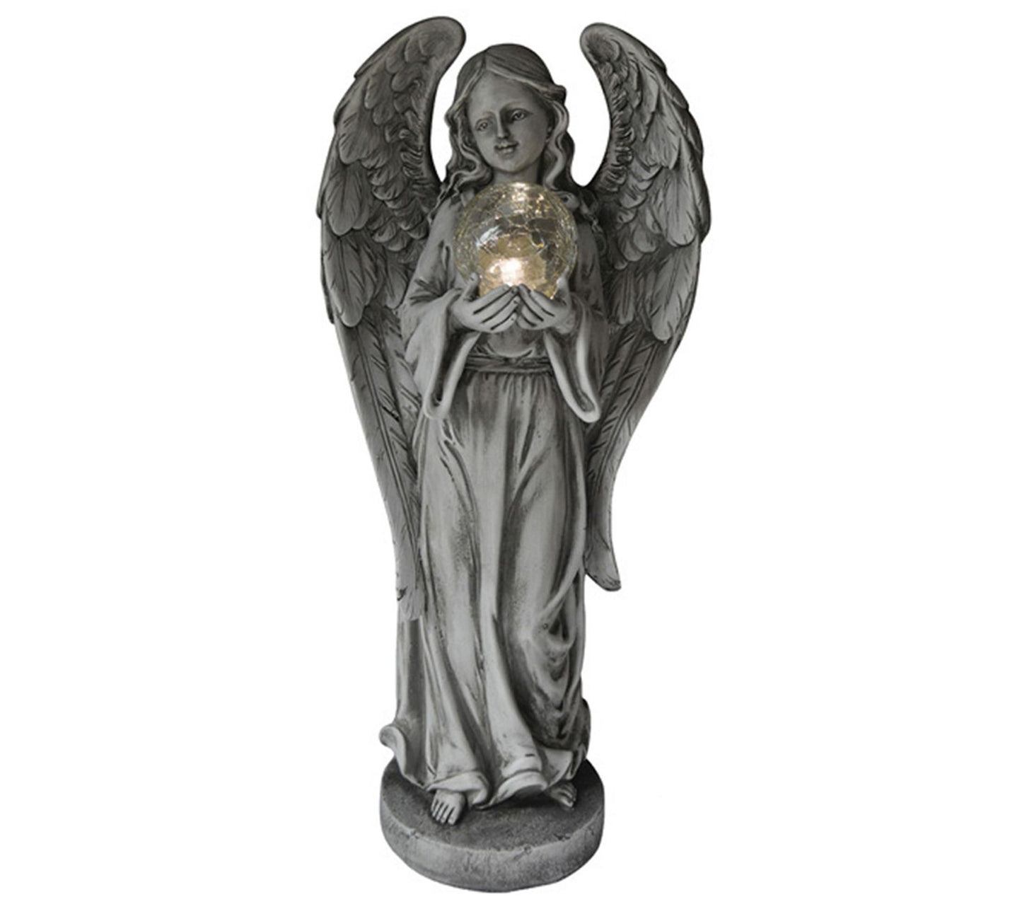 SWI 23" Resin Angel with Solar Glass Ball
